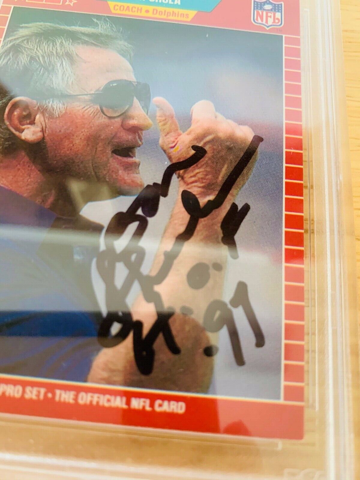 Don Shula HOF 97 Autographed Signed 1989 Pro Set Card PSA Certified Slabbed