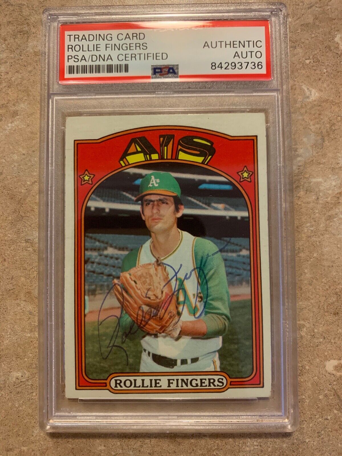 Rollie Fingers Autographed 1972 Topps Card #241 PSA Certified & Slabbed