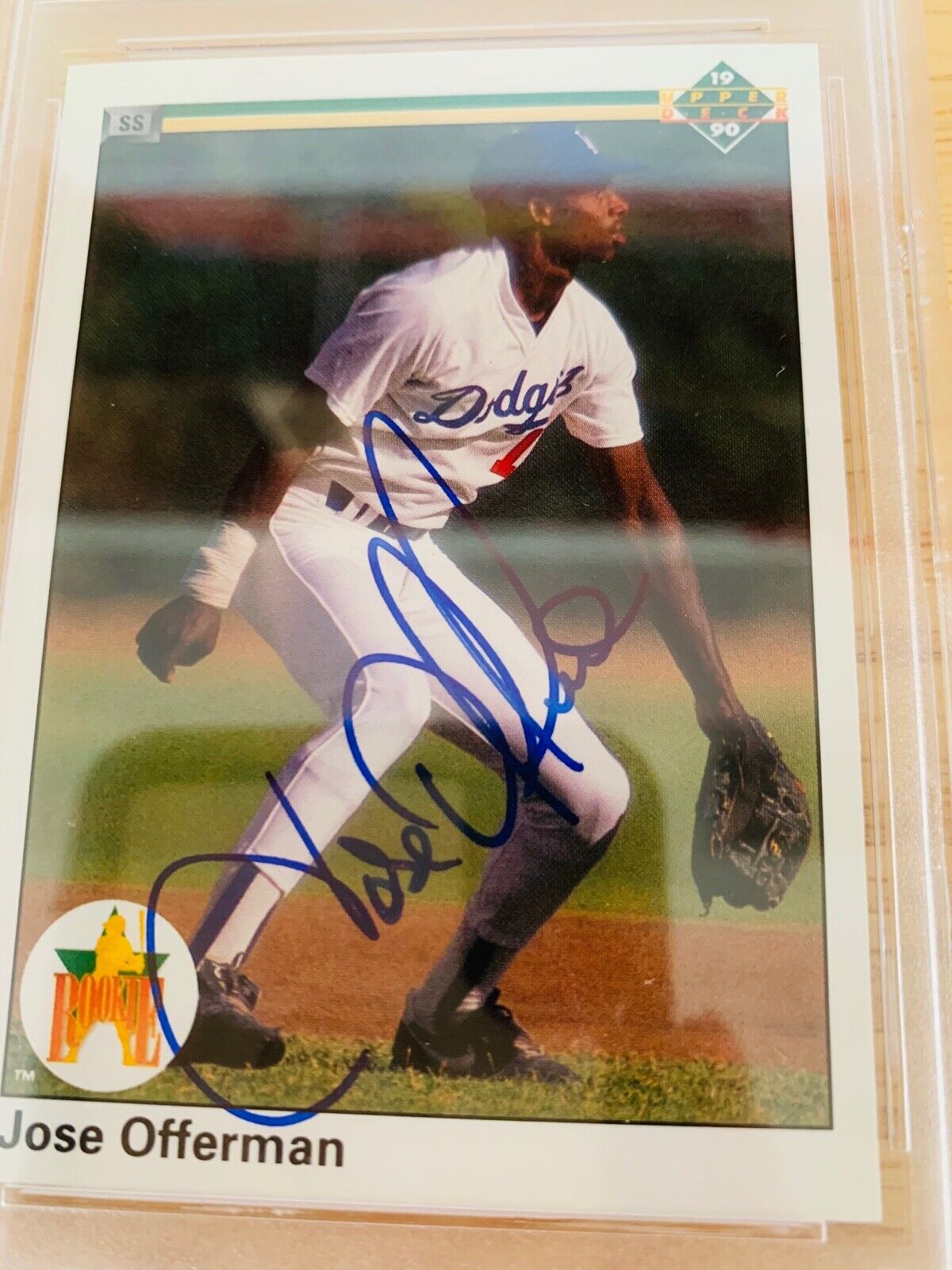 Jose Offerman Autographed 1990 Upper Deck Rookie Card PSA Certified Slabbed