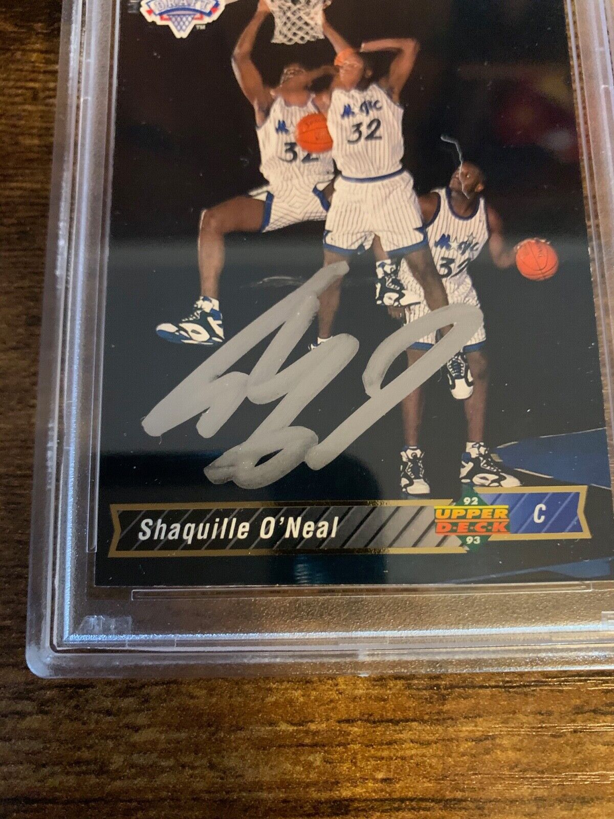 Shaquille ONeal Autographed 1992 UD Draft Pick NBA Card PSA Certified Slabbed