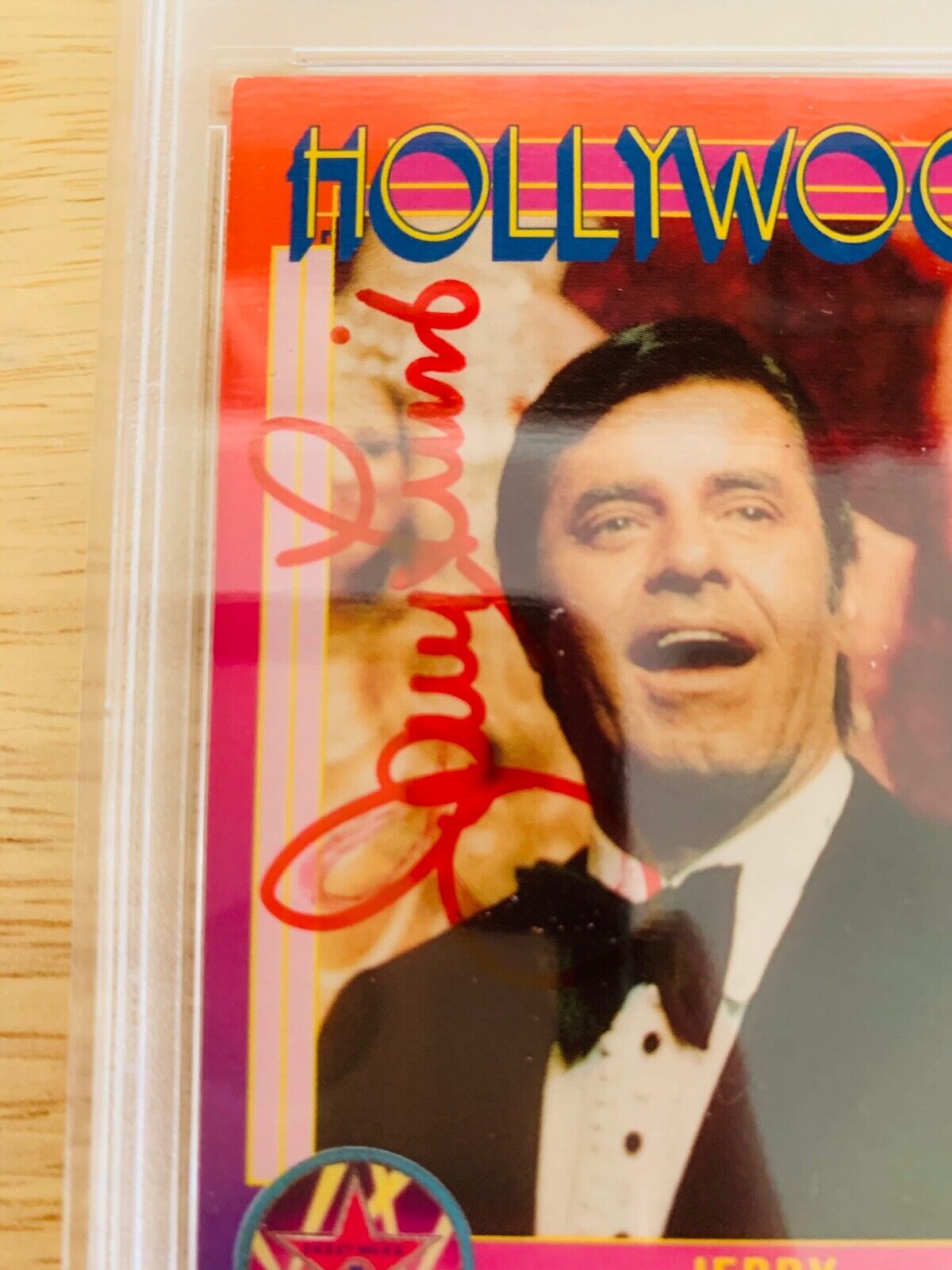 Jerry Lewis Autographed 1991 Starline Hollywood Card PSA Certified Slabbed