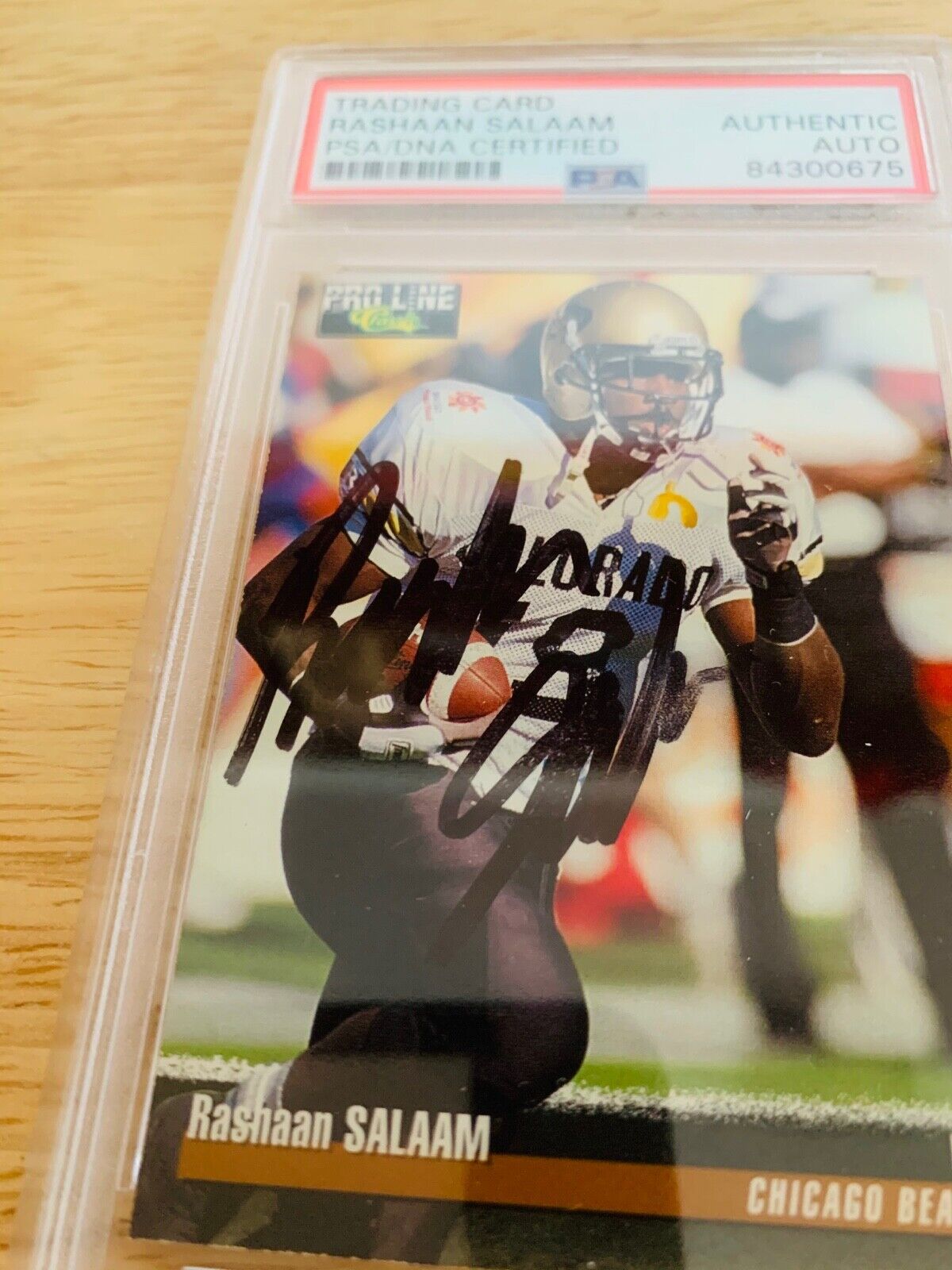 Rashaan Salaam Autographed 1995 NFL Rookie Classic Card PSA Certified Slabbed