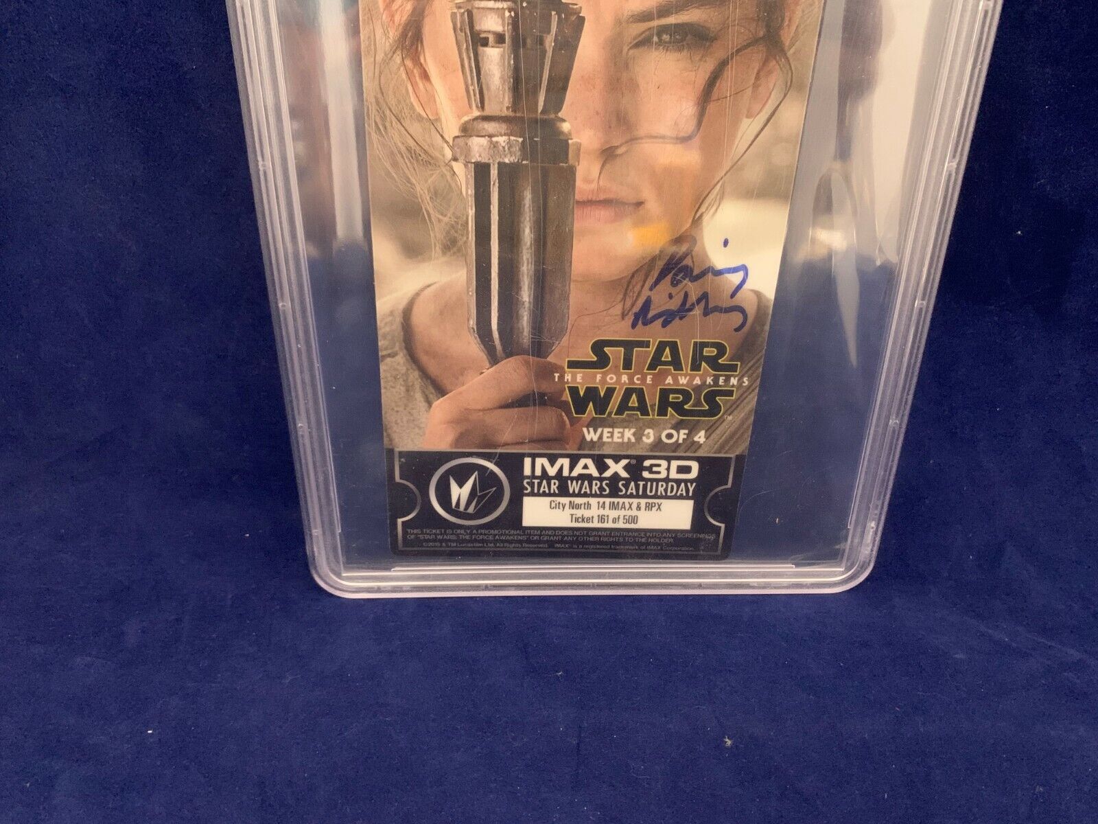 Daisy Ridley Signed Star Wars Force Awakens Imax Ticket PSA DNA Auto Only