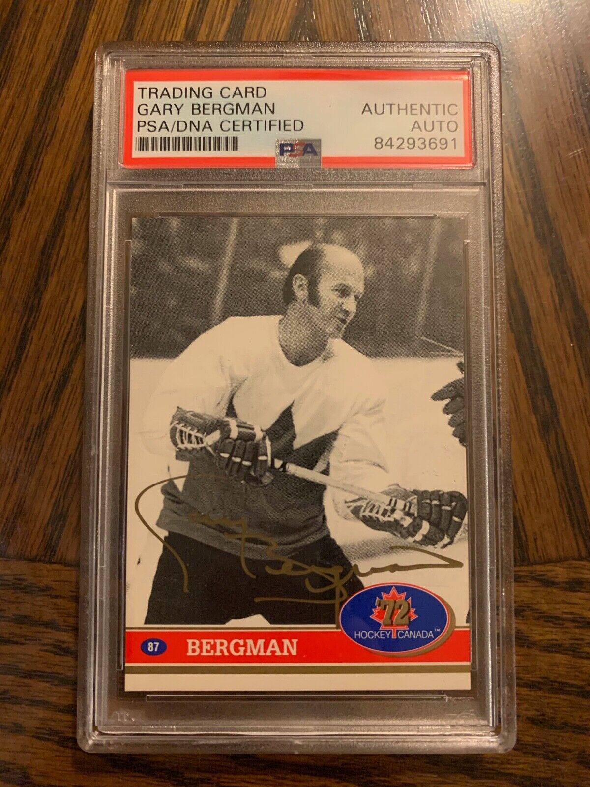 Gary Bergman Autographed 1991 72 Hockey Canada Card PSA Slabbed & Certified