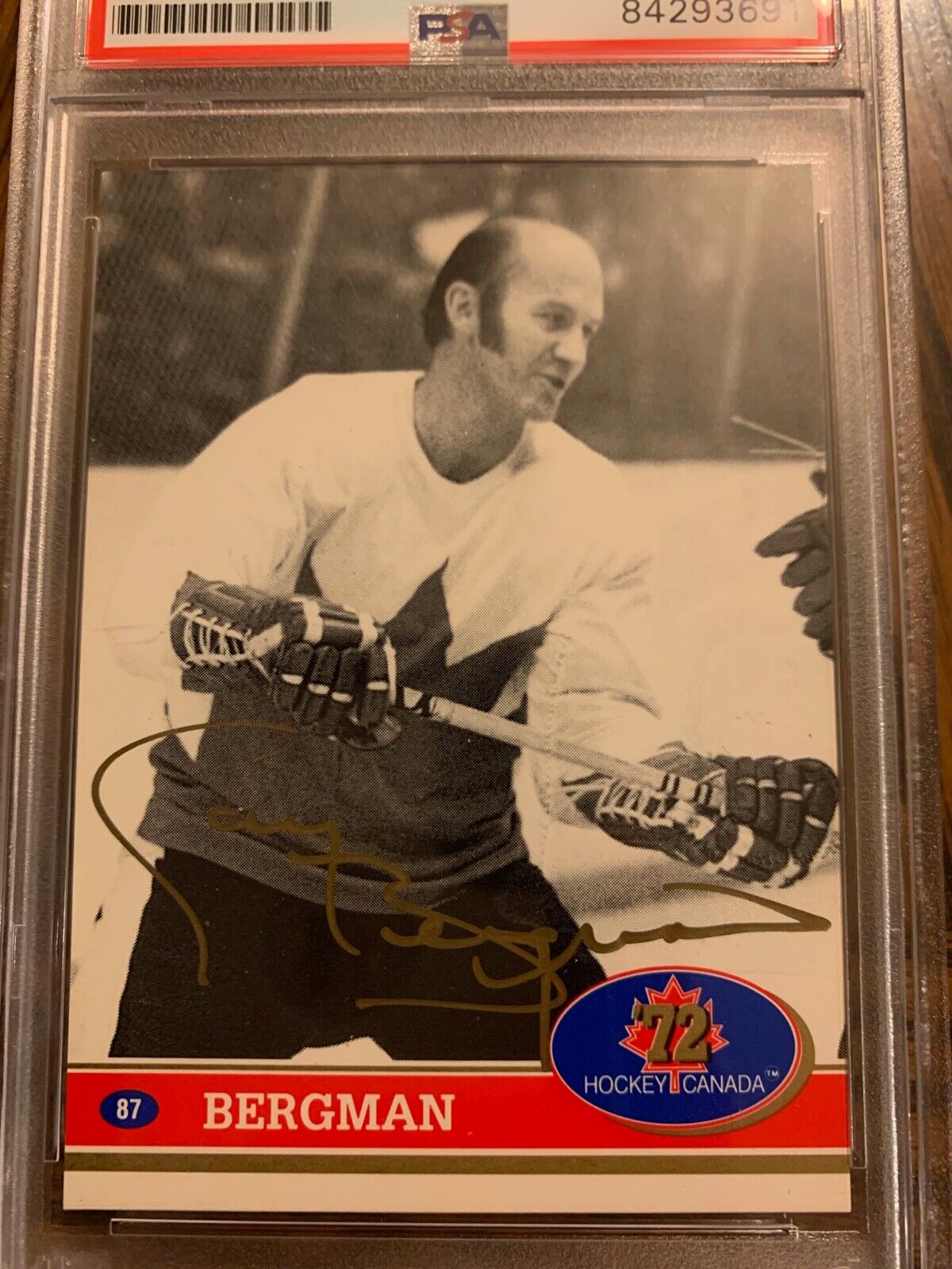 Gary Bergman Autographed 1991 72 Hockey Canada Card PSA Slabbed & Certified