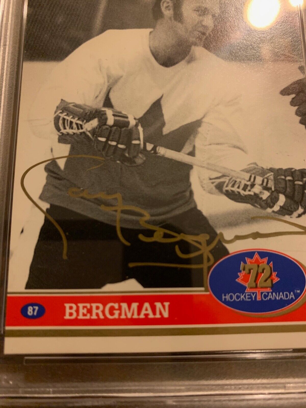 Gary Bergman Autographed 1991 72 Hockey Canada Card PSA Slabbed & Certified