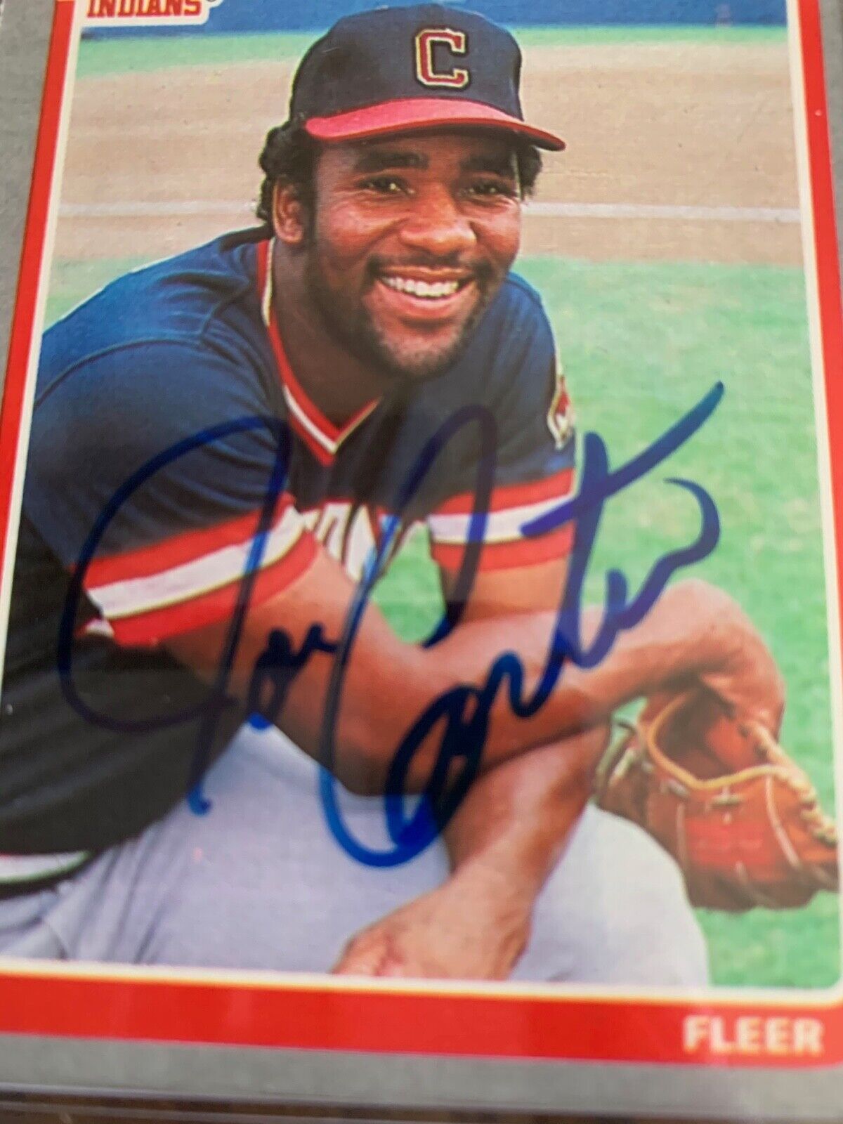 Joe Carter Autographed Signed 1985 Fleer Card #443 PSA Slabbed Certified MLB