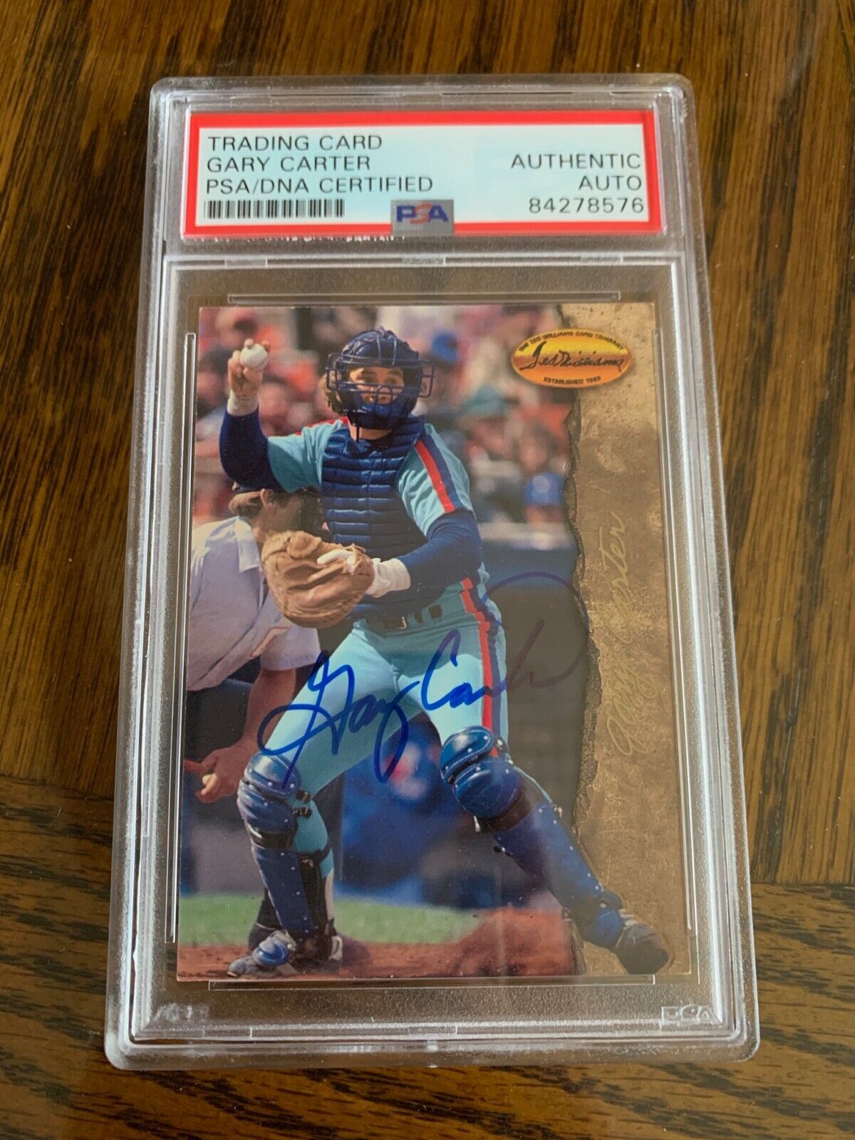 Gary Carter Autographed Signed Ted Williams Card Com. #50 PSA Slabbed Certified