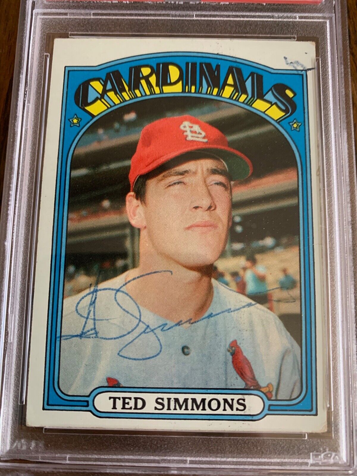 Ted Simmons Autographed Signed 1972 Topps Card #154 PSA Slabbed Certified MLB