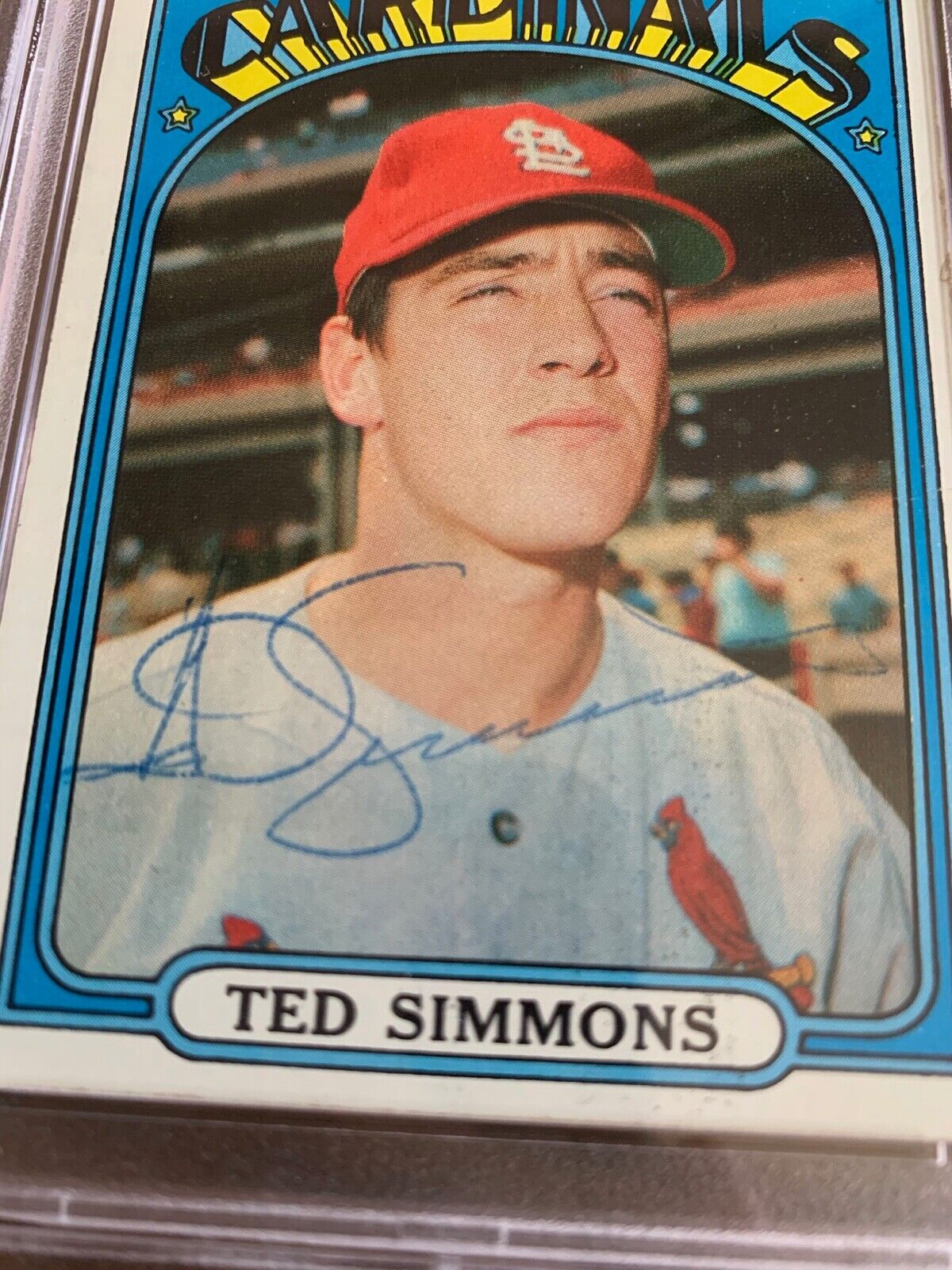 Ted Simmons Autographed Signed 1972 Topps Card #154 PSA Slabbed Certified MLB