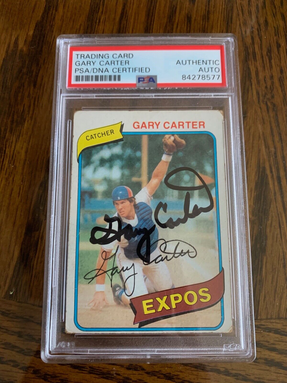 Gary Carter Autographed Signed 1980 Topps Card #70 PSA Slabbed Certified MLB