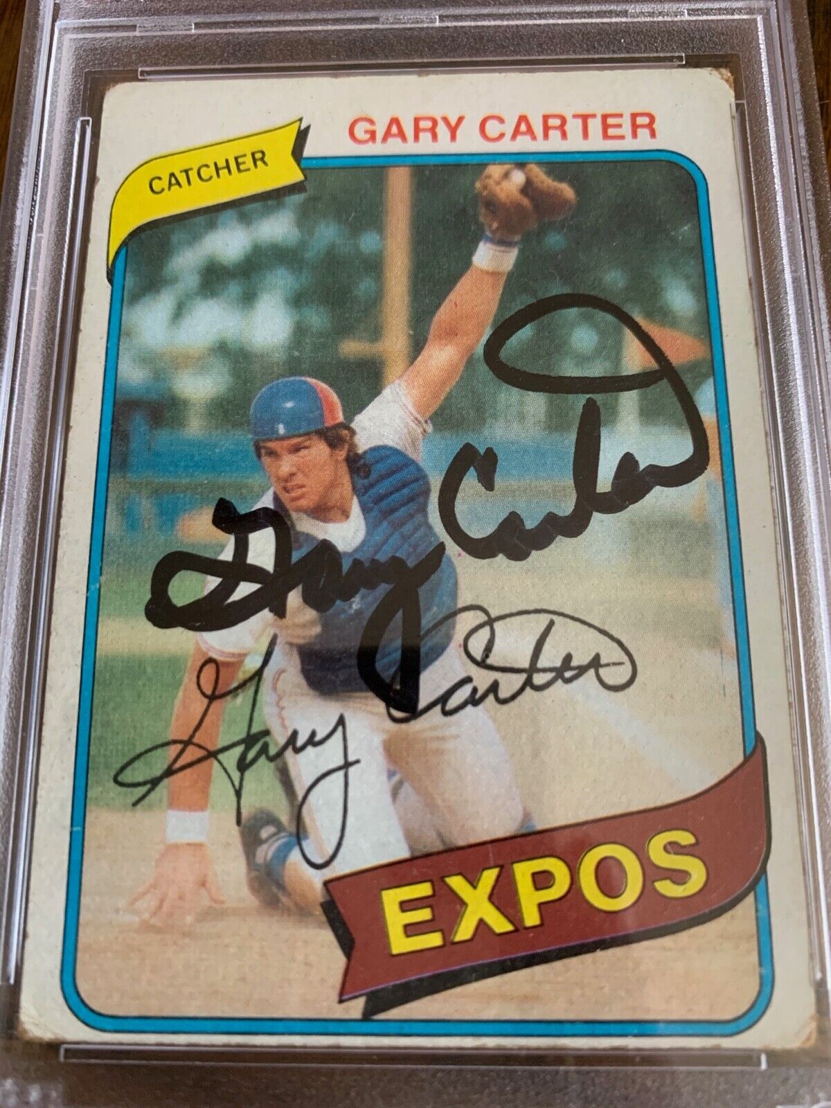 Gary Carter Autographed Signed 1980 Topps Card #70 PSA Slabbed Certified MLB