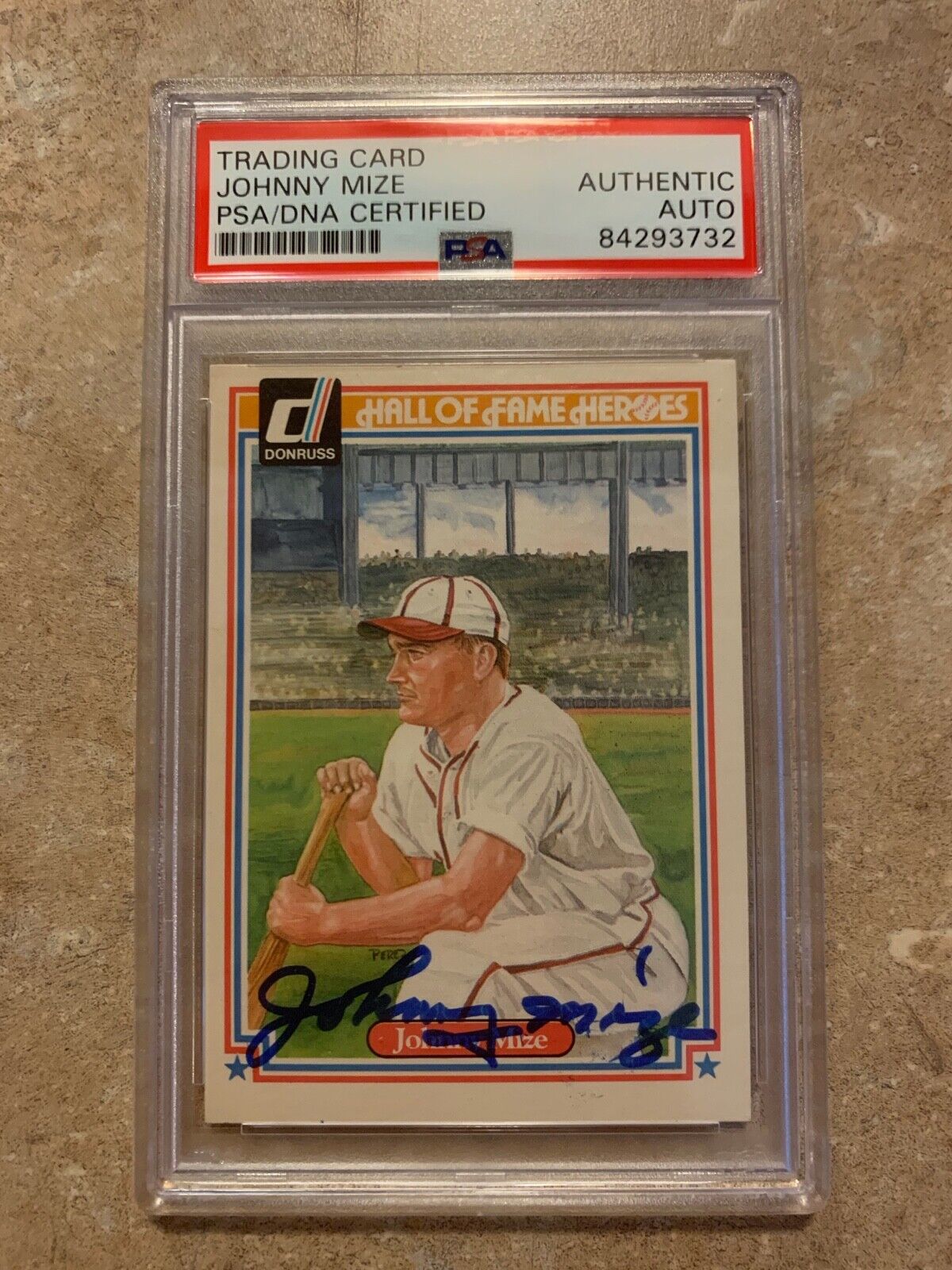 Johnny Mize Autographed 1983 Donruss Hall of Famer Card PSA Certified & Slabbed