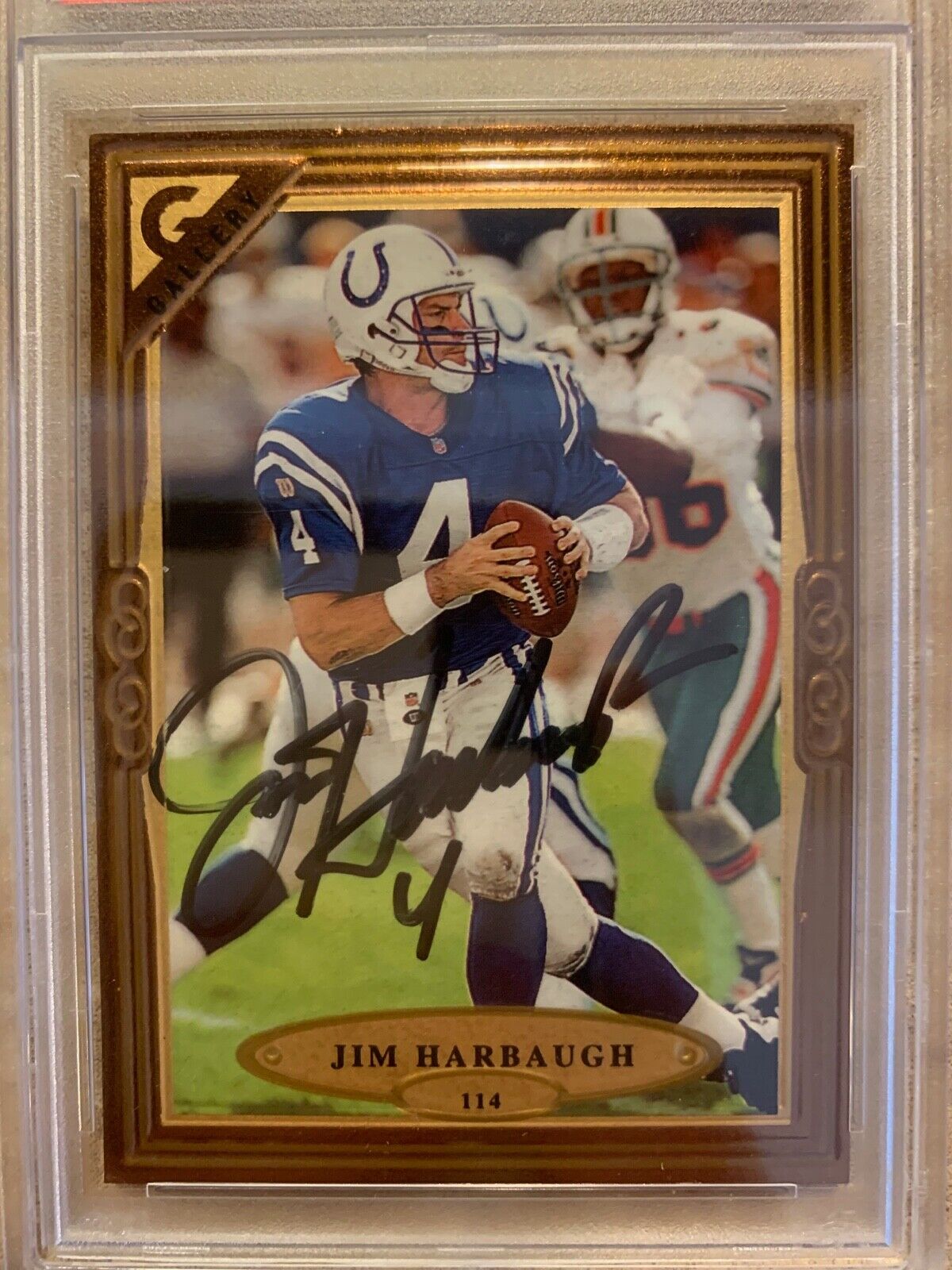 Jim Harbaugh Autographed 1997 Topps Gallery Card #114 PSA Certified & Slabbed