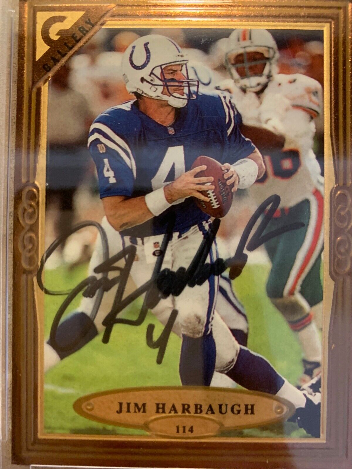 Jim Harbaugh Autographed 1997 Topps Gallery Card #114 PSA Certified & Slabbed