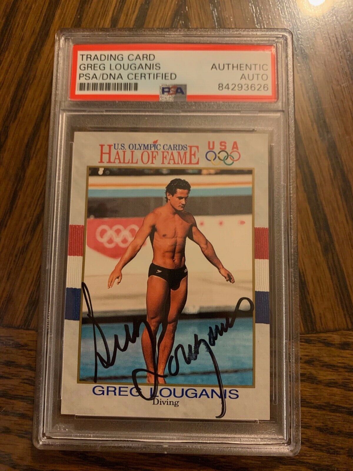 Greg Louganis Autographed 1991 Impel Olympic Card #26 PSA Slabbed & Certified