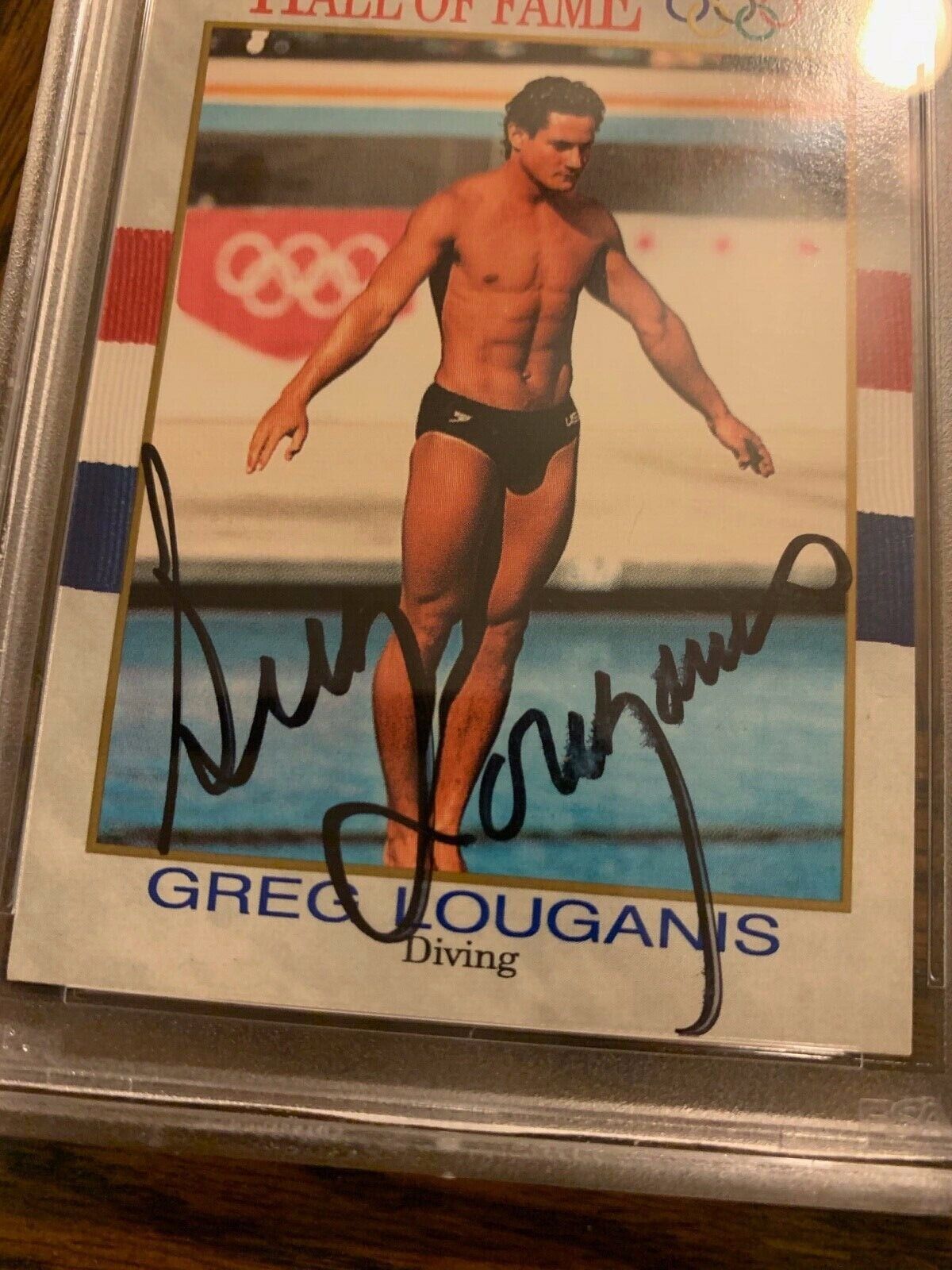 Greg Louganis Autographed 1991 Impel Olympic Card #26 PSA Slabbed & Certified