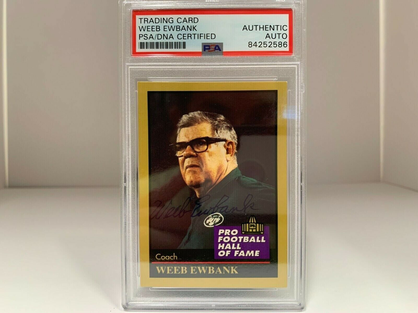 Weeb Ewbank HOF Jets Coach Autographed Signed Enor Card PSA Certified Slabbed