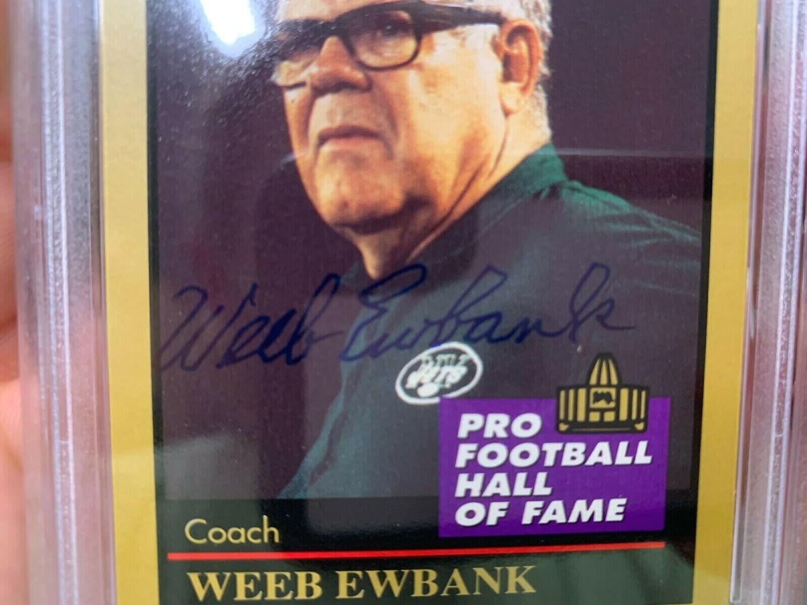 Weeb Ewbank HOF Jets Coach Autographed Signed Enor Card PSA Certified Slabbed