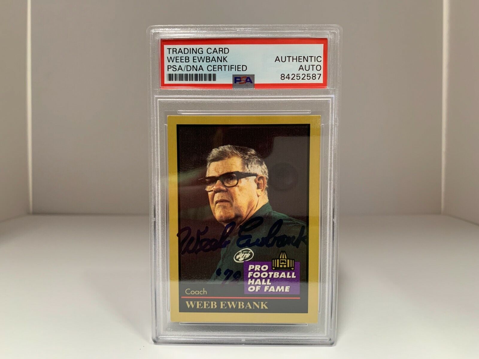 Weeb Ewbank HOF Jets Coach Autographed Signed Enor Card PSA Certified Slabbed B