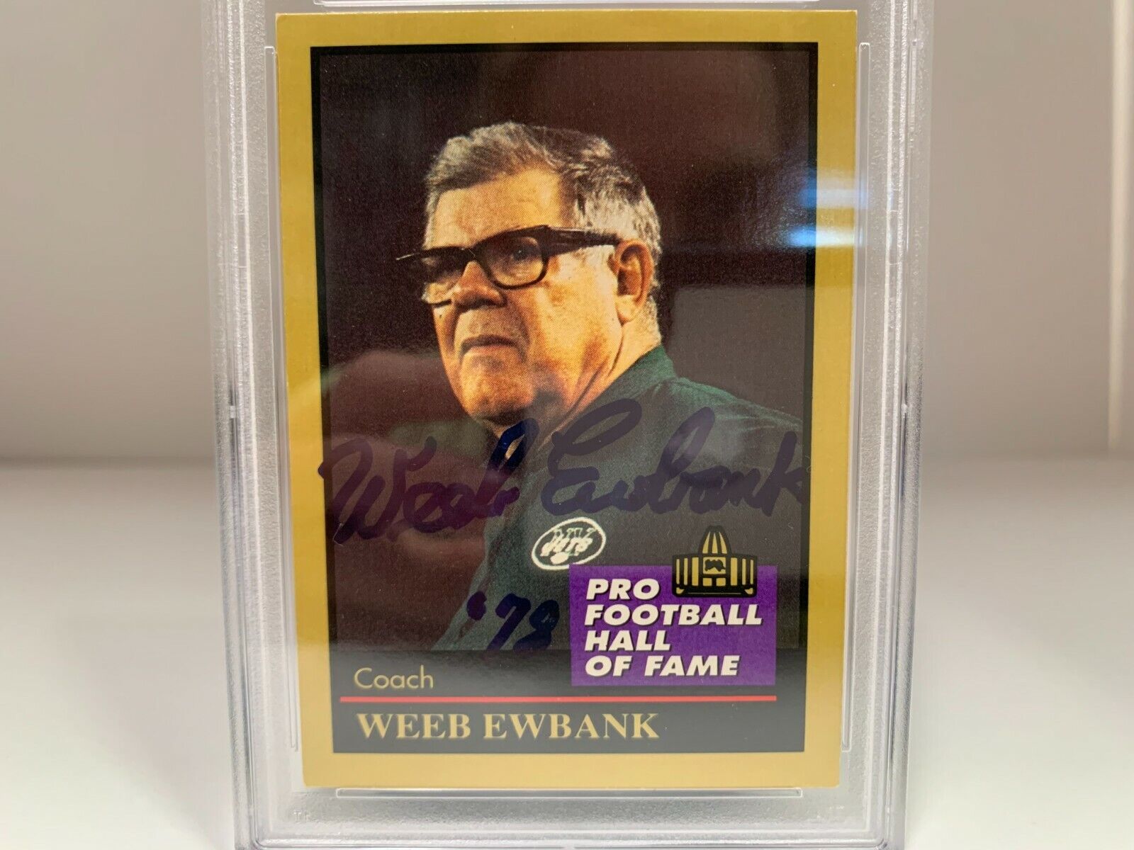 Weeb Ewbank HOF Jets Coach Autographed Signed Enor Card PSA Certified Slabbed B