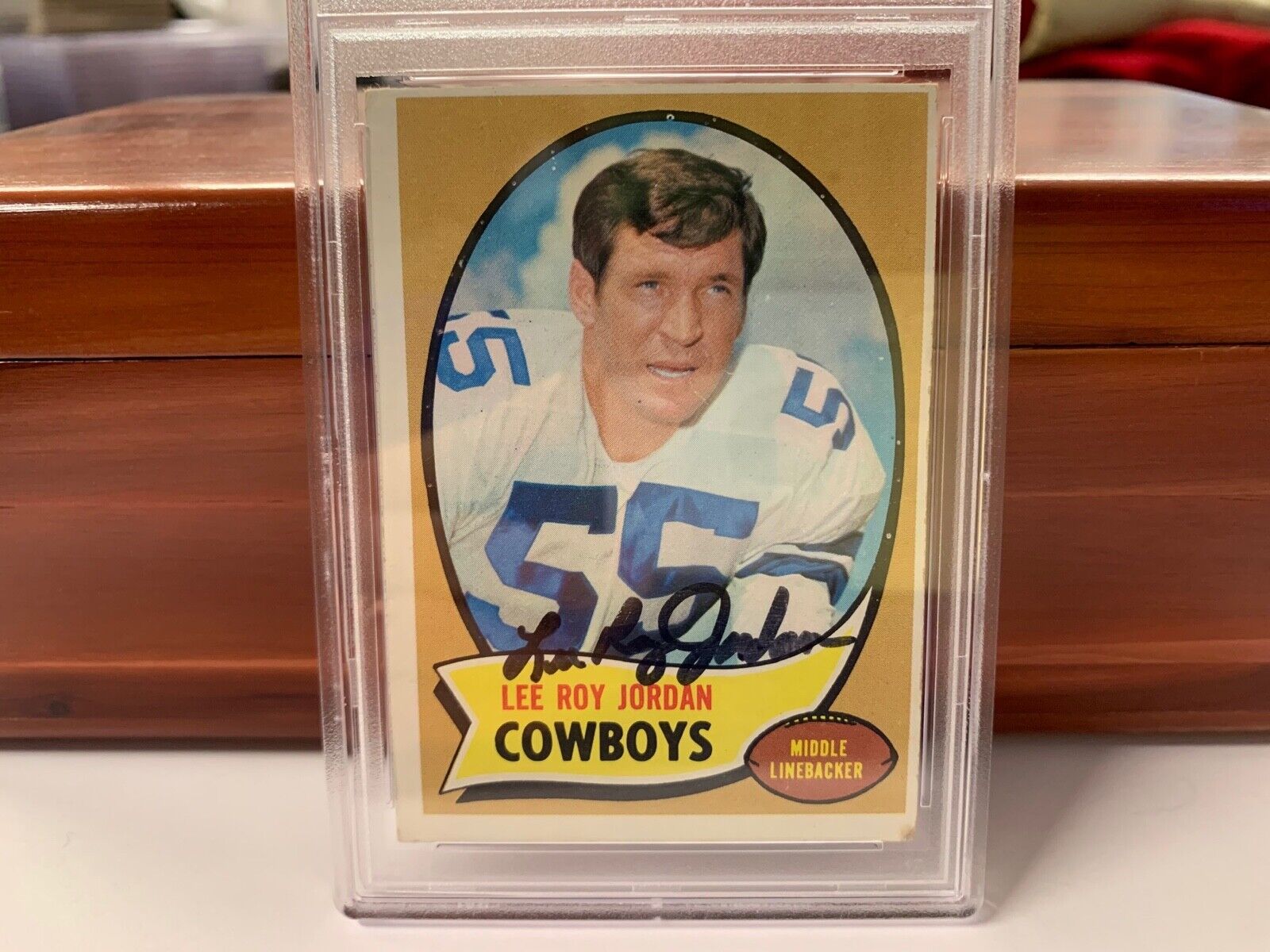 Lee Roy Jordan Cowboys Signed 1970 Topps  Football Card #71 PSA Slabbed