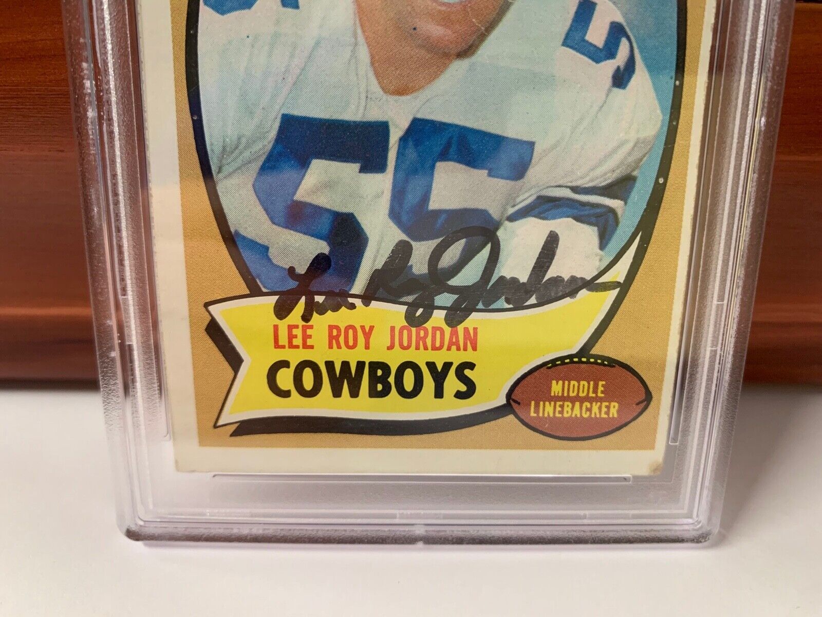 Lee Roy Jordan Cowboys Signed 1970 Topps  Football Card #71 PSA Slabbed