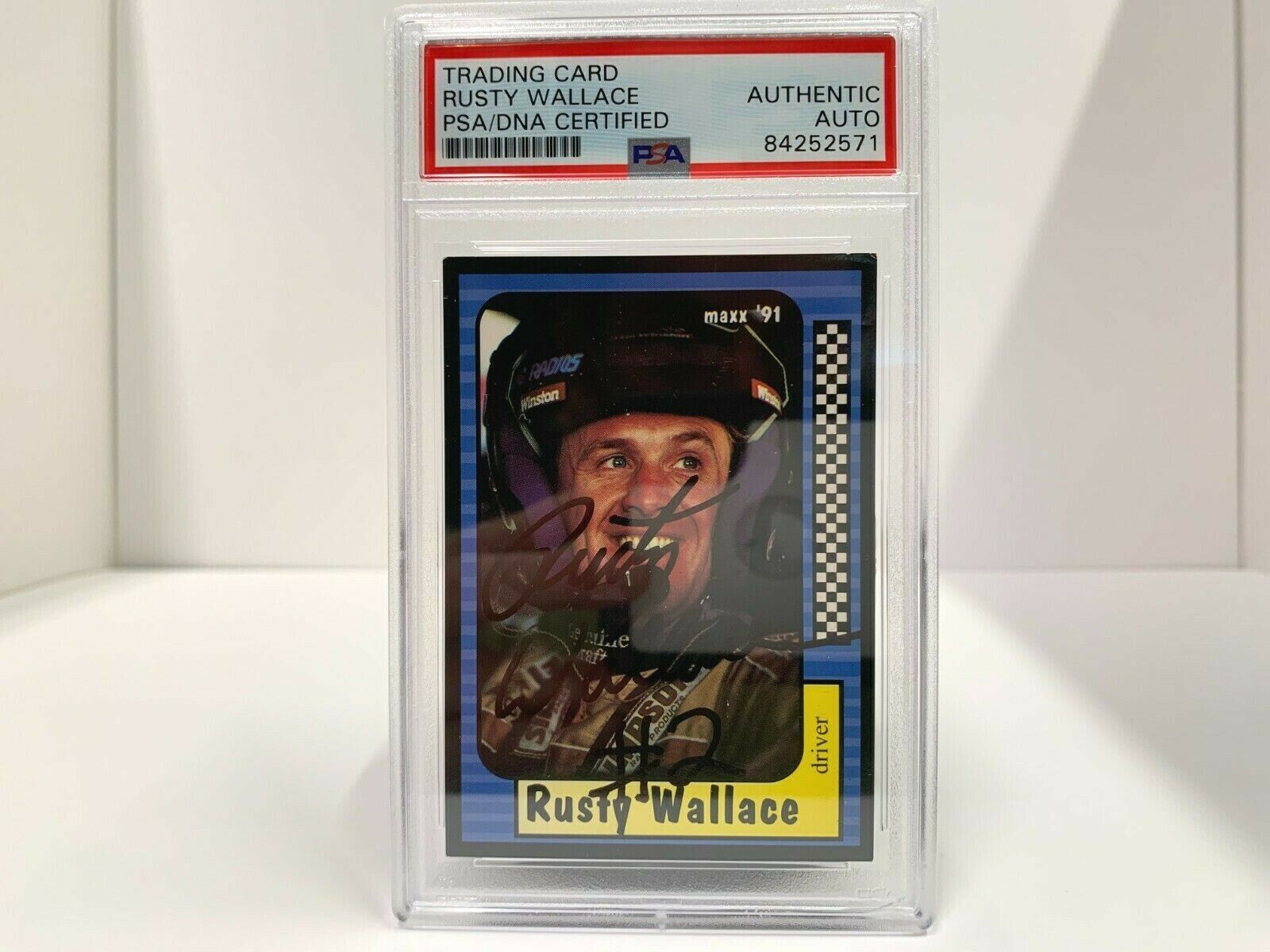 Rusty Wallace Autographed 1991 Maxx Racing Card #2 of 240 PSA Certified Slabbed