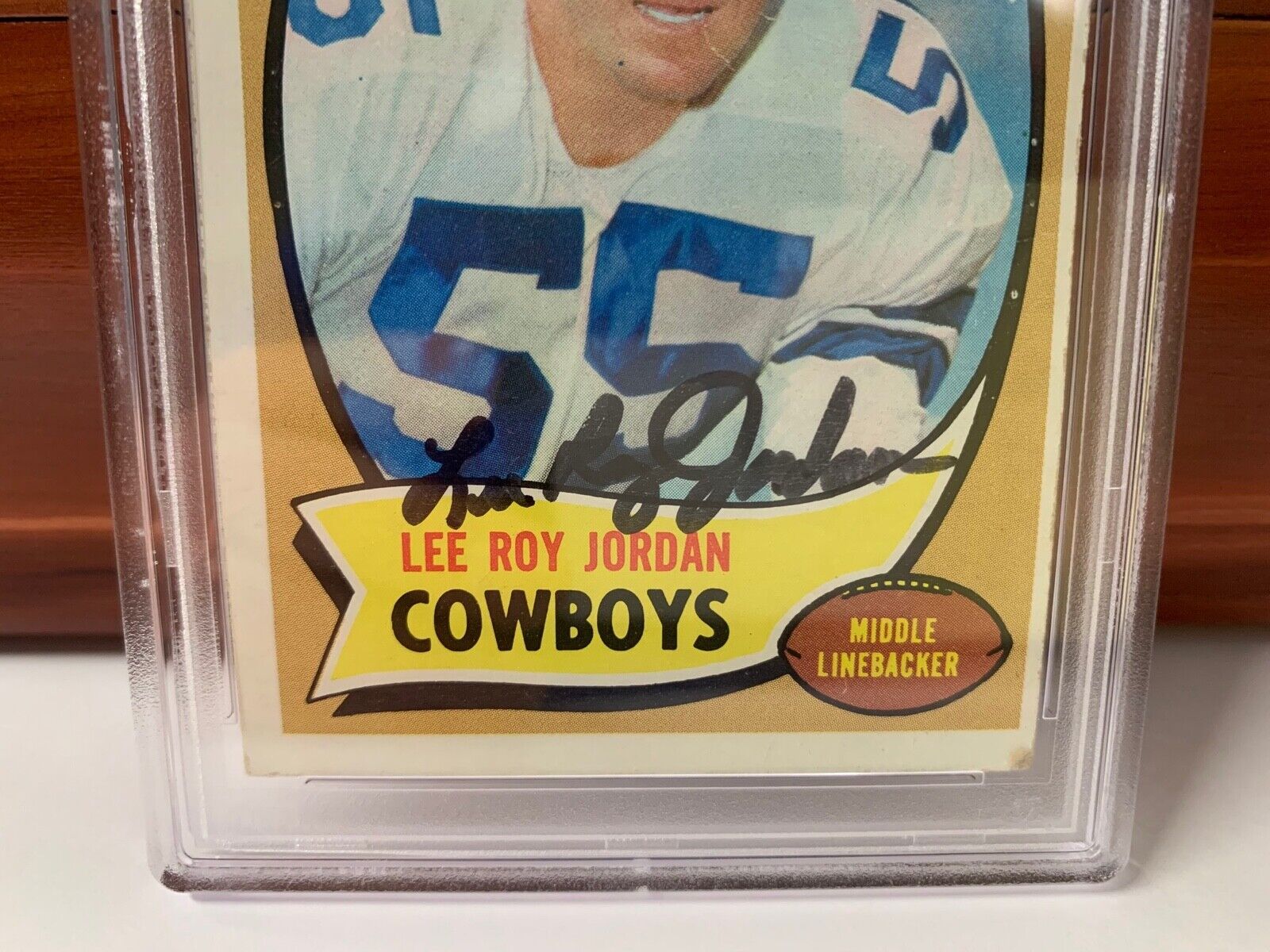 Lee Roy Jordan Cowboys Signed 1970 Topps  Football Card #71 PSA Slabbed