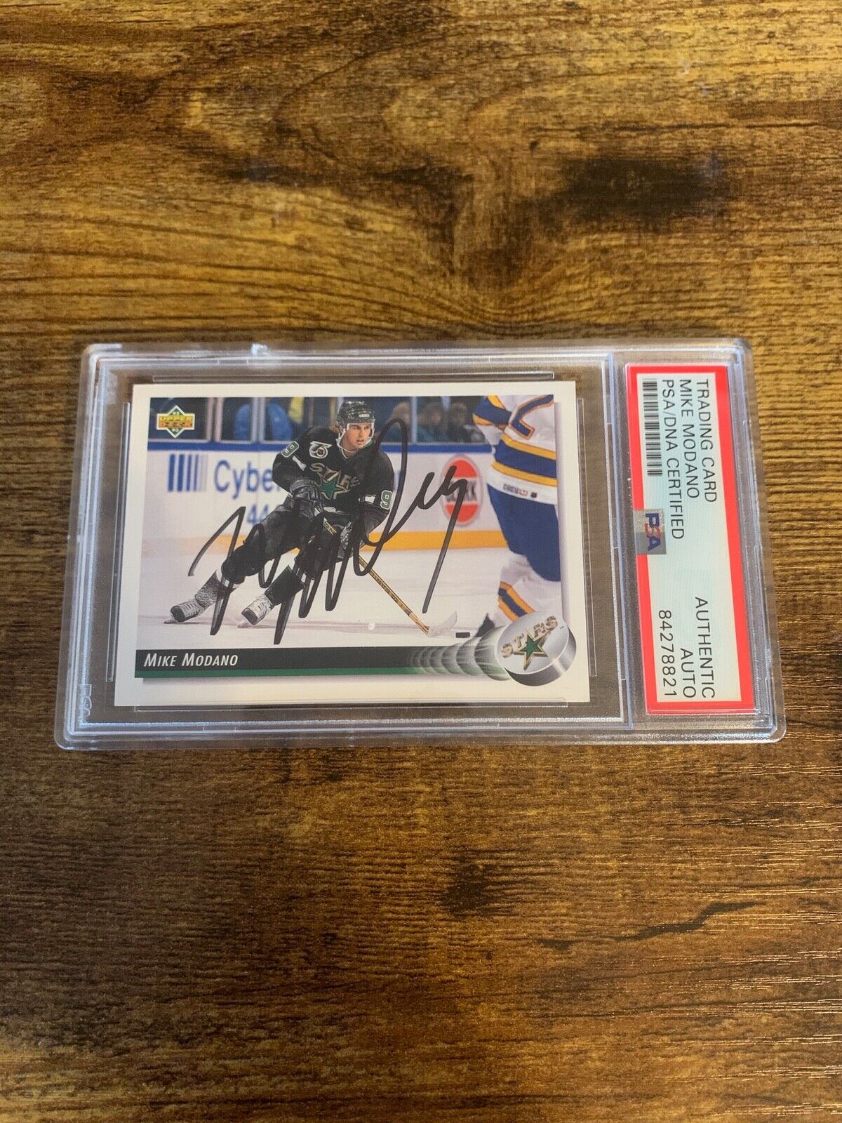 Mike Modano Autographed Signed 1991/92 Upper Deck Card PSA Certified Slabbed