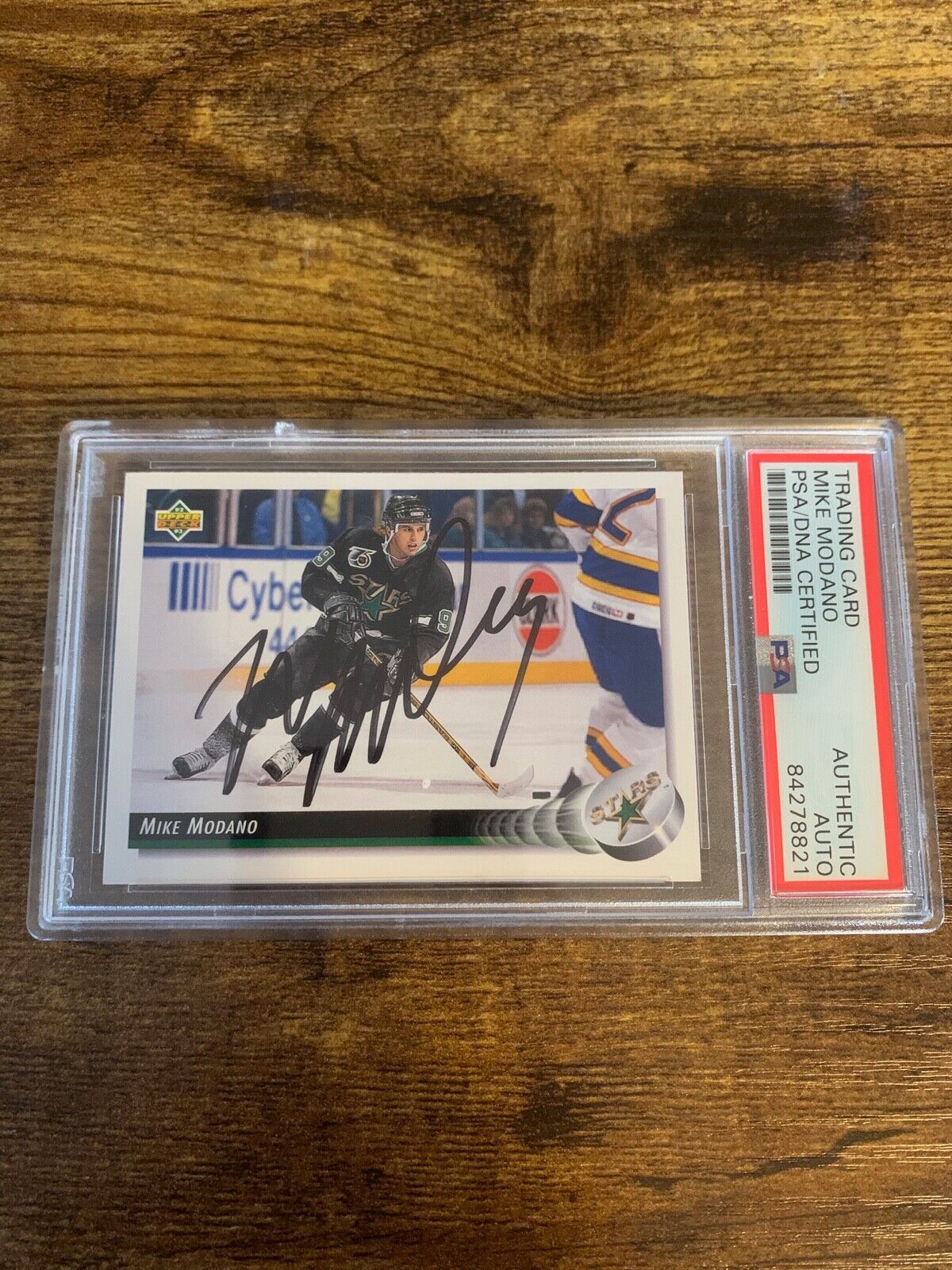 Mike Modano Autographed Signed 1991/92 Upper Deck Card PSA Certified Slabbed