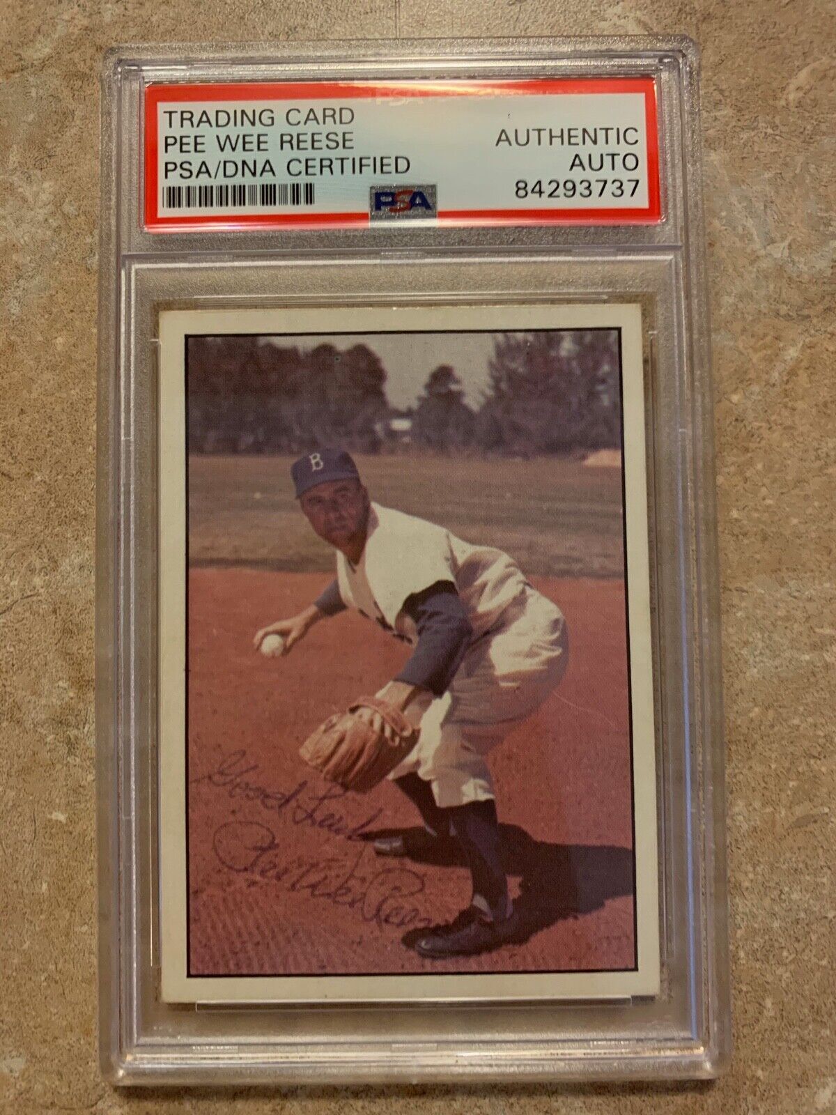 Pee Wee Reese Autographed 1979 TCMA Card #84 PSA Certified & Slabbed