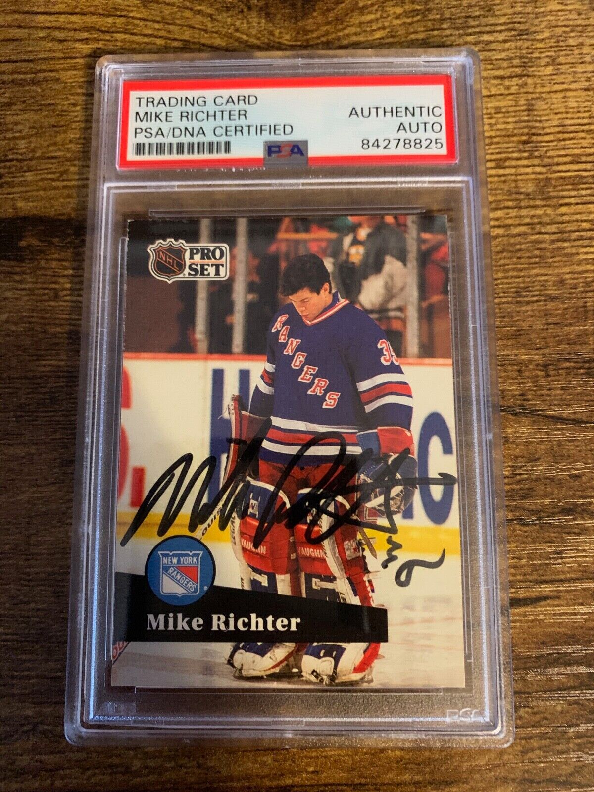 Mike Richter Autographed Signed 1990/91 NHL Pro Set Card PSA Certified Slabbed