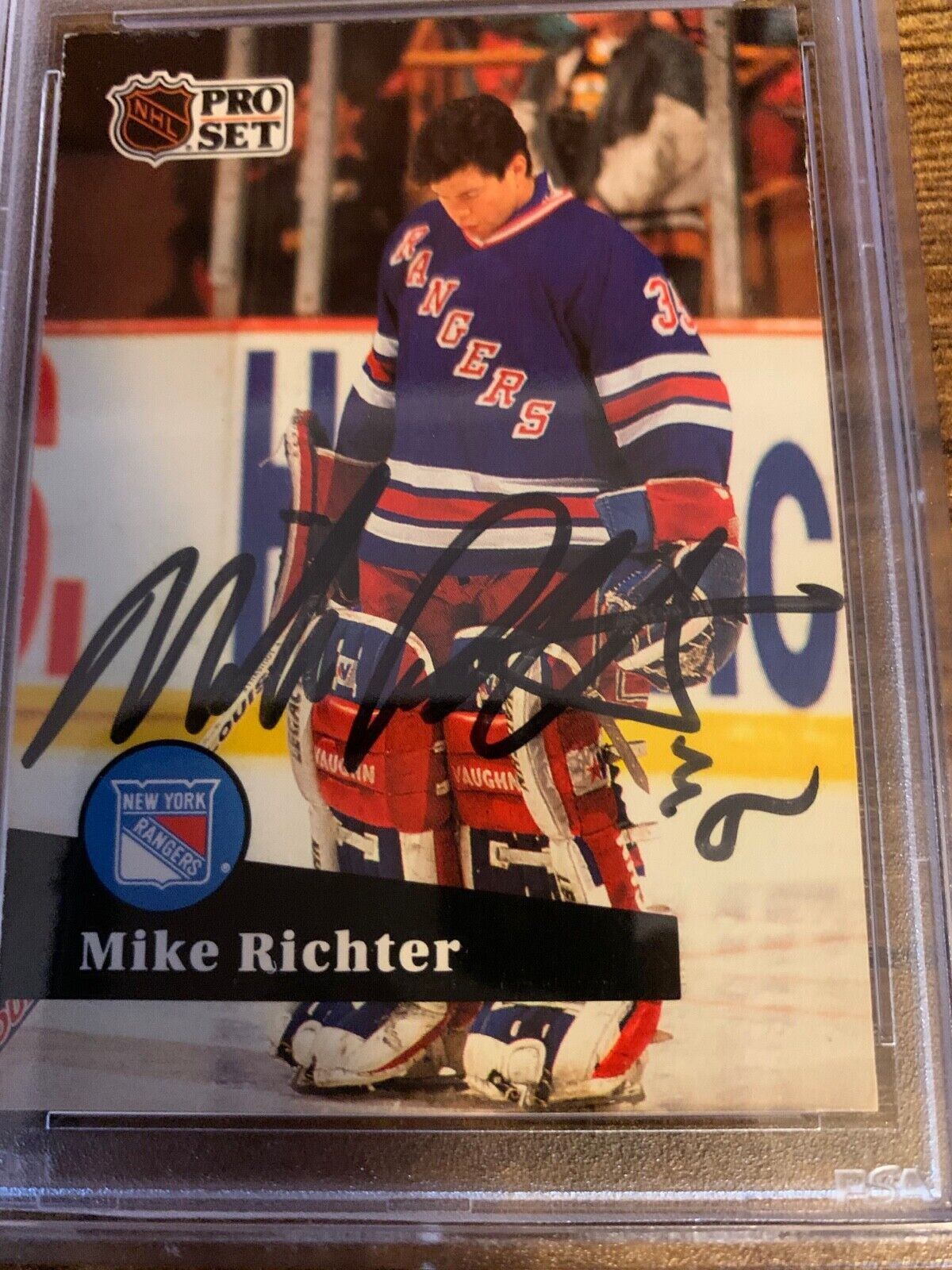 Mike Richter Autographed Signed 1990/91 NHL Pro Set Card PSA Certified Slabbed