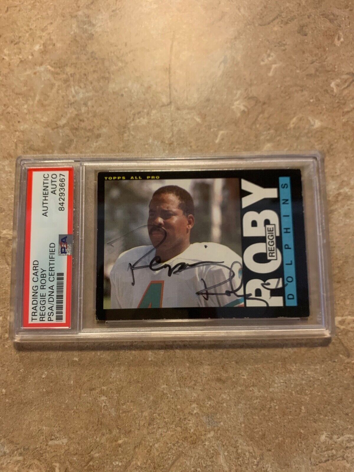 Reggie Roby Dolphins Autographed 1985 Topps Card #317 PSA Certified & Slabbed