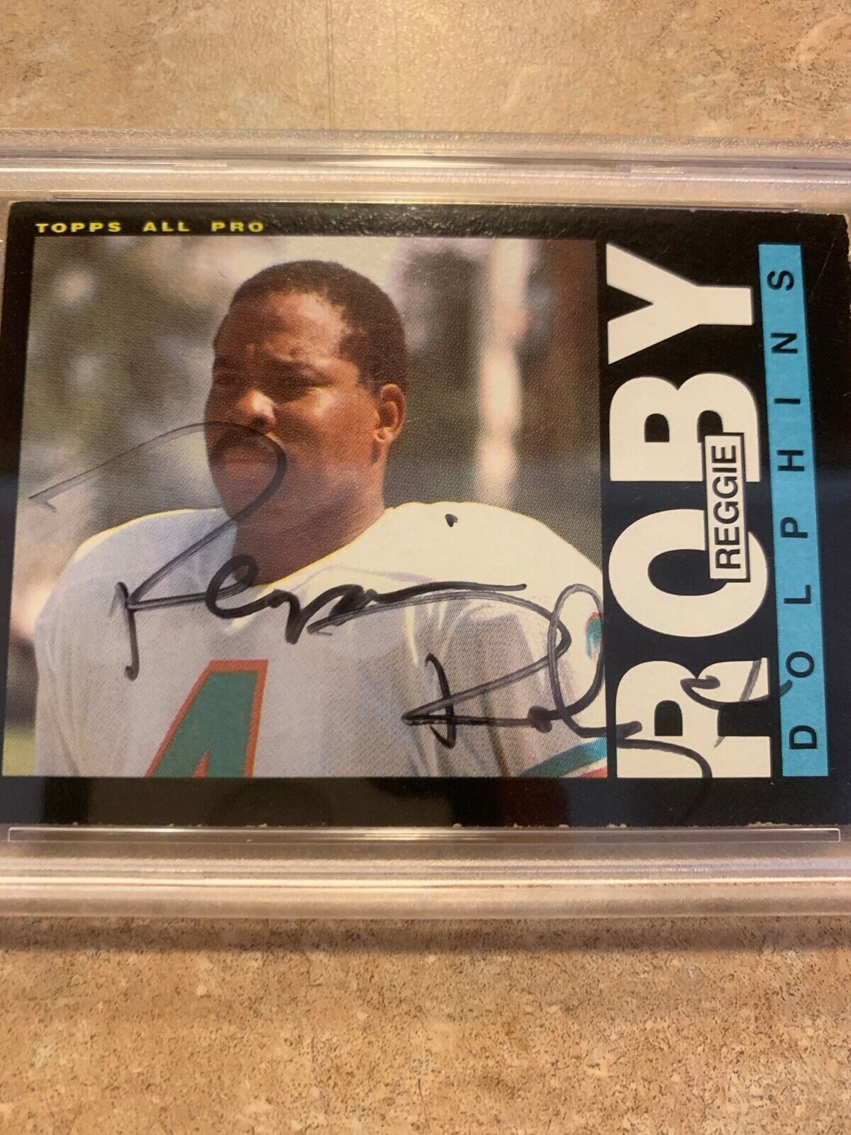 Reggie Roby Dolphins Autographed 1985 Topps Card #317 PSA Certified & Slabbed