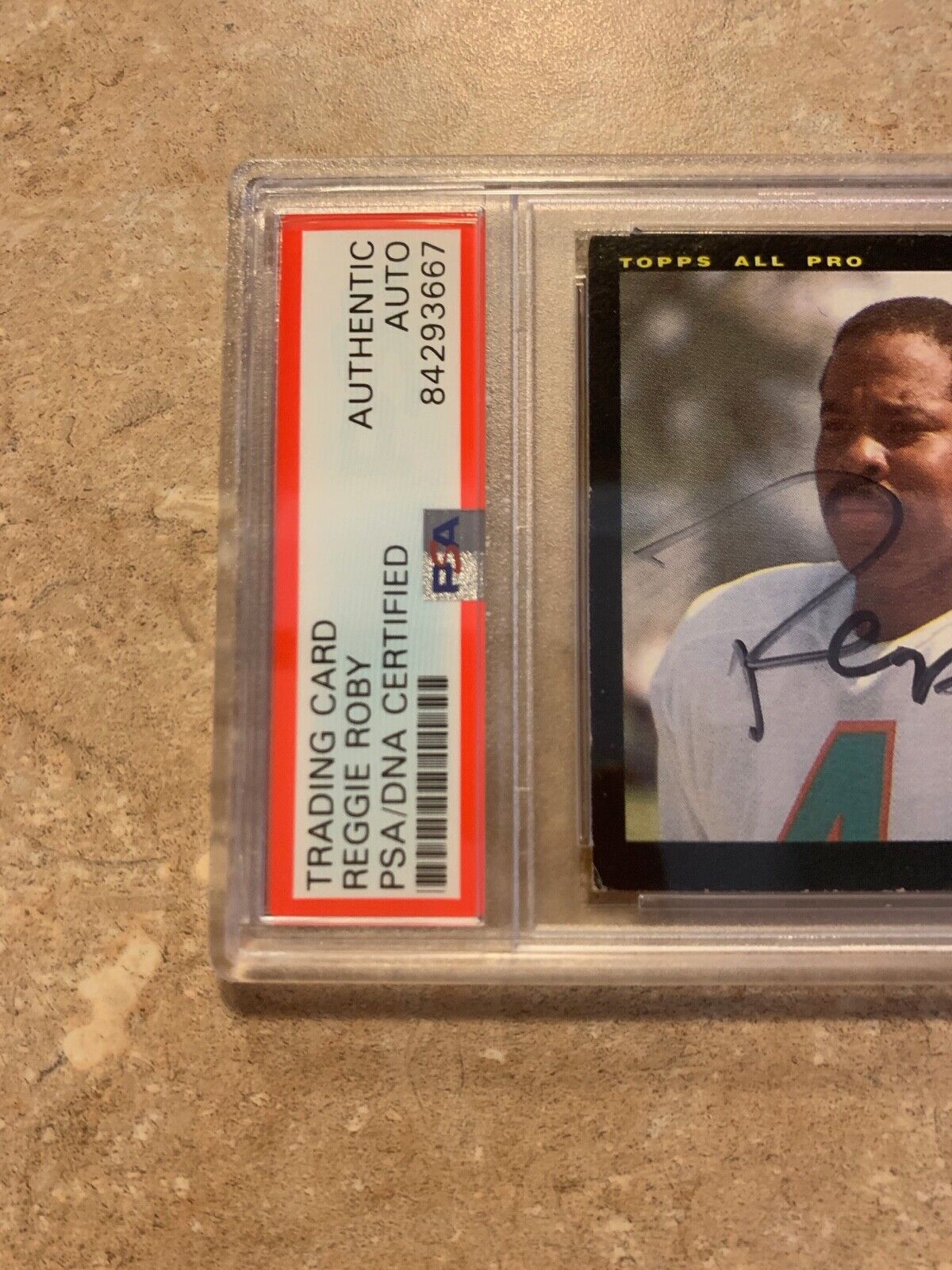 Reggie Roby Dolphins Autographed 1985 Topps Card #317 PSA Certified & Slabbed