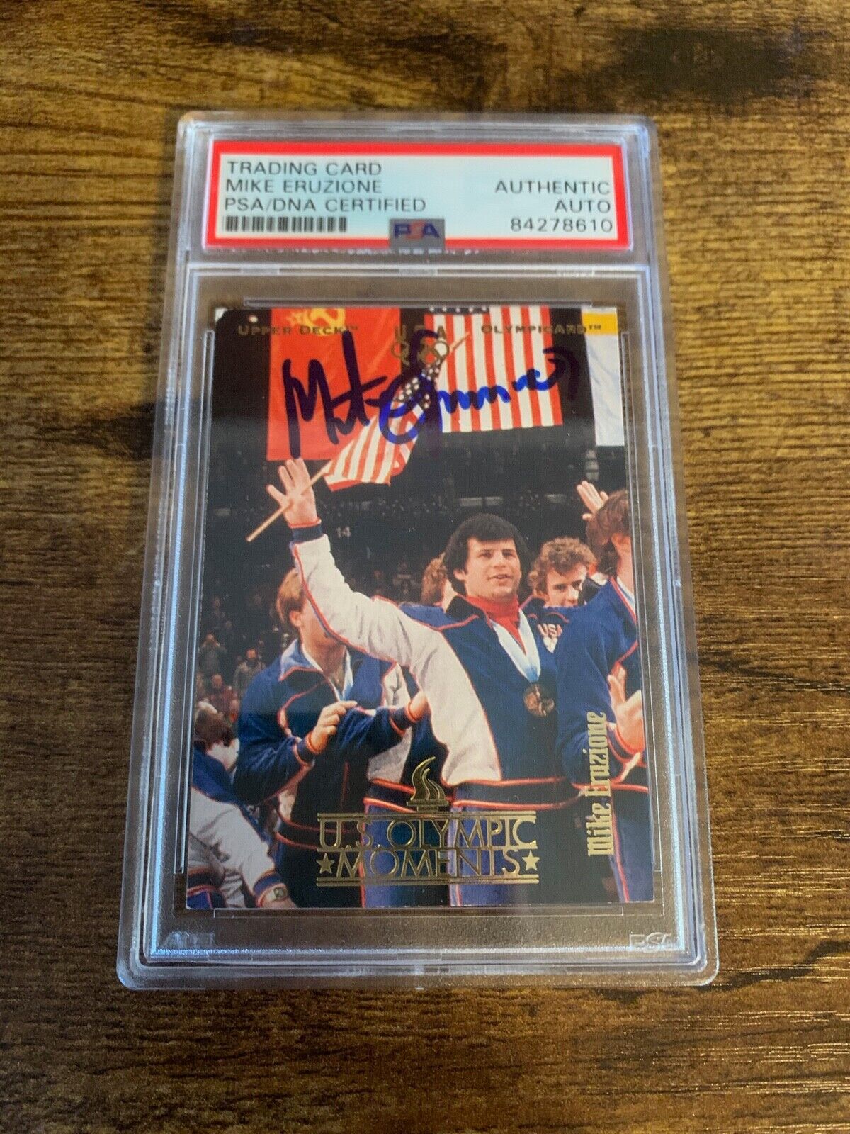 Mike Eruzione Autographed Signed Upper Deck Olympic Card PSA Certified Slabbed