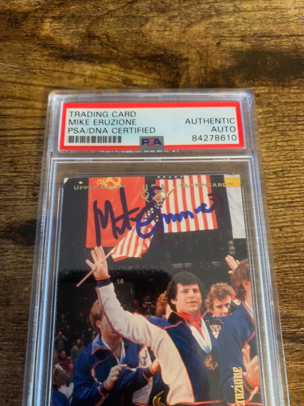 Mike Eruzione Autographed Signed Upper Deck Olympic Card PSA Certified Slabbed