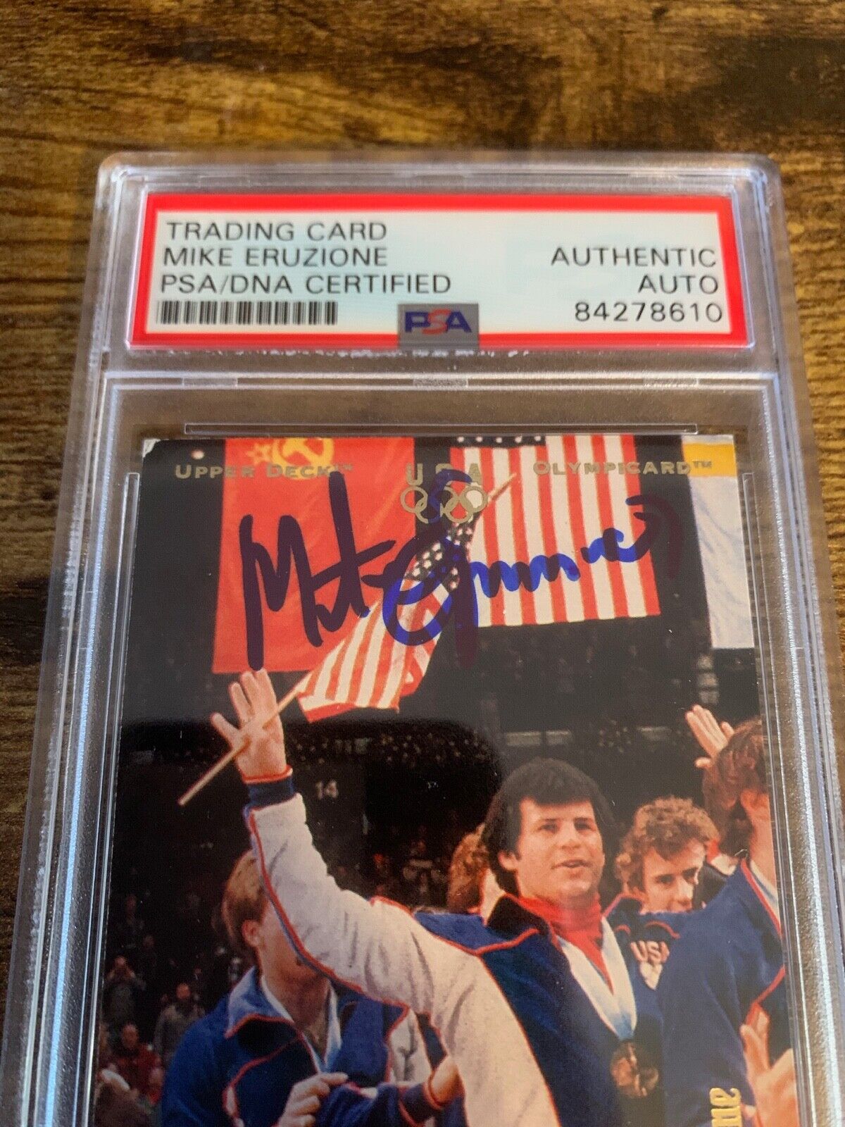 Mike Eruzione Autographed Signed Upper Deck Olympic Card PSA Certified Slabbed