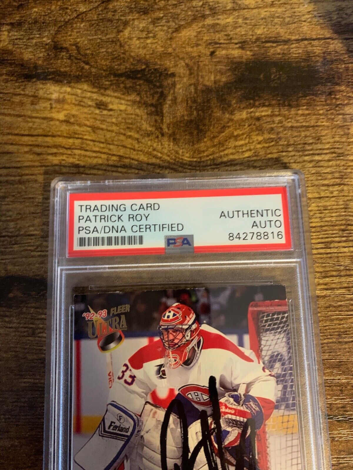 Patrick Roy Autographed Signed 1992/93 Fleer Ultra Card PSA Certified Slabbed