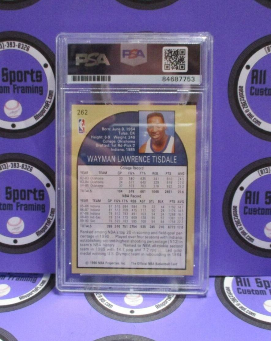 Wayman Tisdale Kings Autographed Signed 1991 NBA Hoops Card #216 PSA Slab