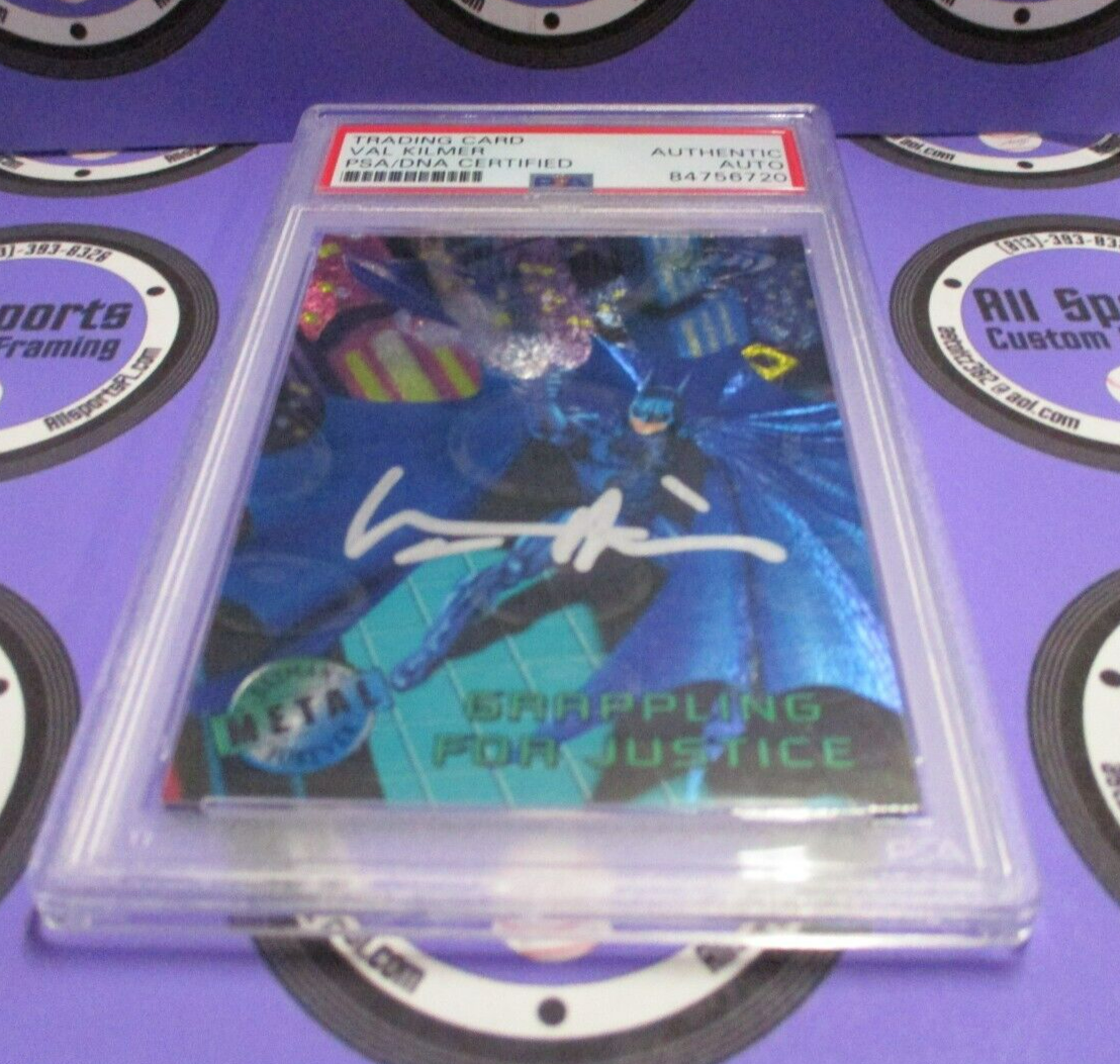 Val Kilmer Autographed Signed Fleer Metal DC Batman Card #40 PSA Slab #84756720