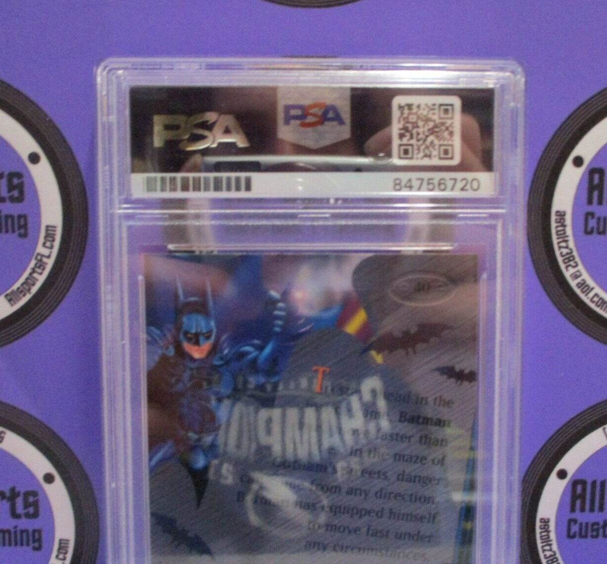 Val Kilmer Autographed Signed Fleer Metal DC Batman Card #40 PSA Slab #84756720