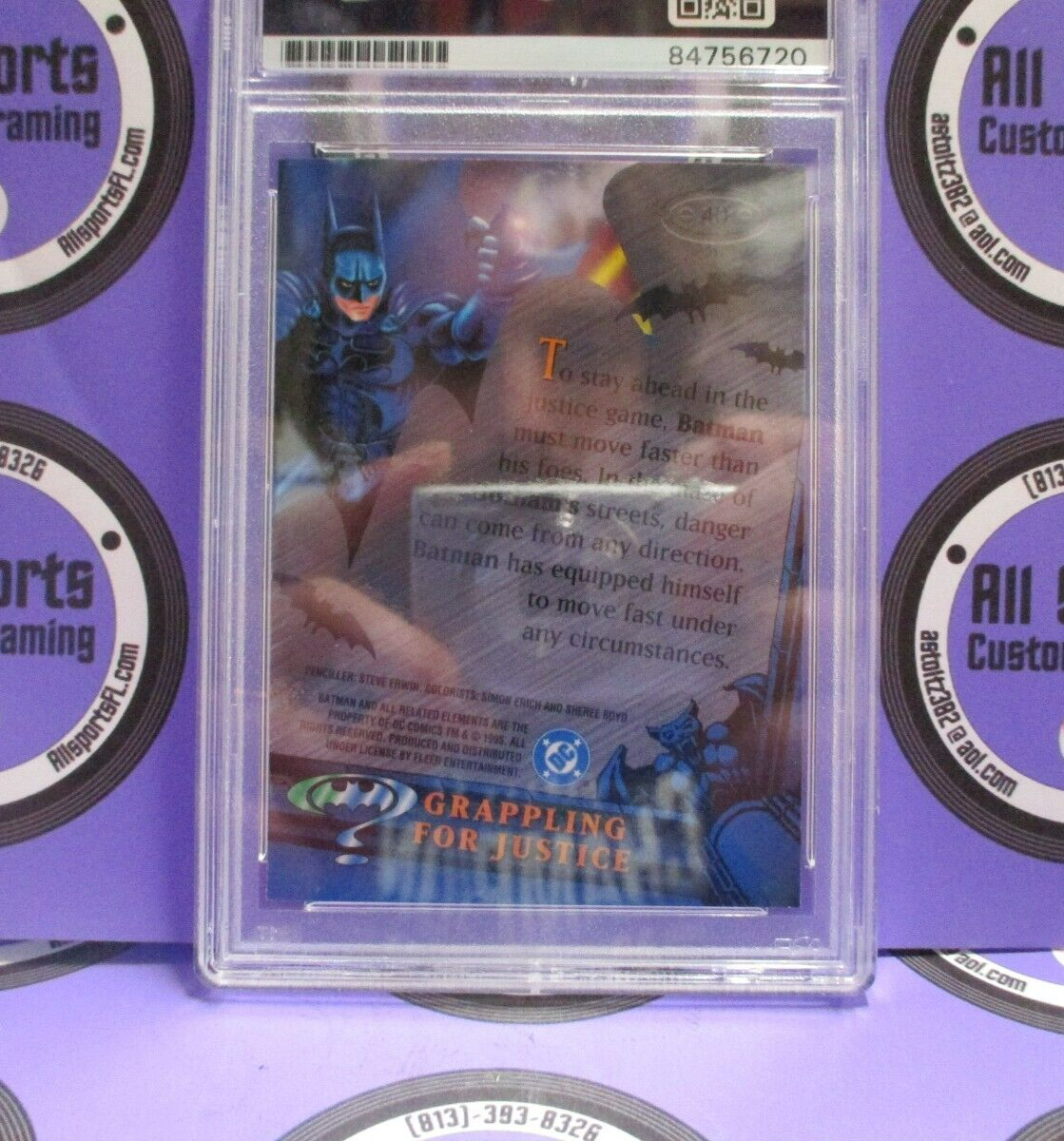 Val Kilmer Autographed Signed Fleer Metal DC Batman Card #40 PSA Slab #84756720