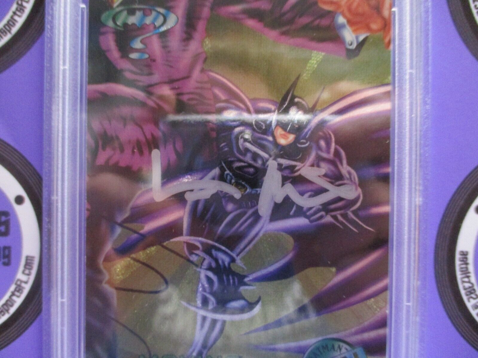 Val Kilmer Autographed Signed Fleer Metal DC Batman Card #64 PSA Slab #84756721