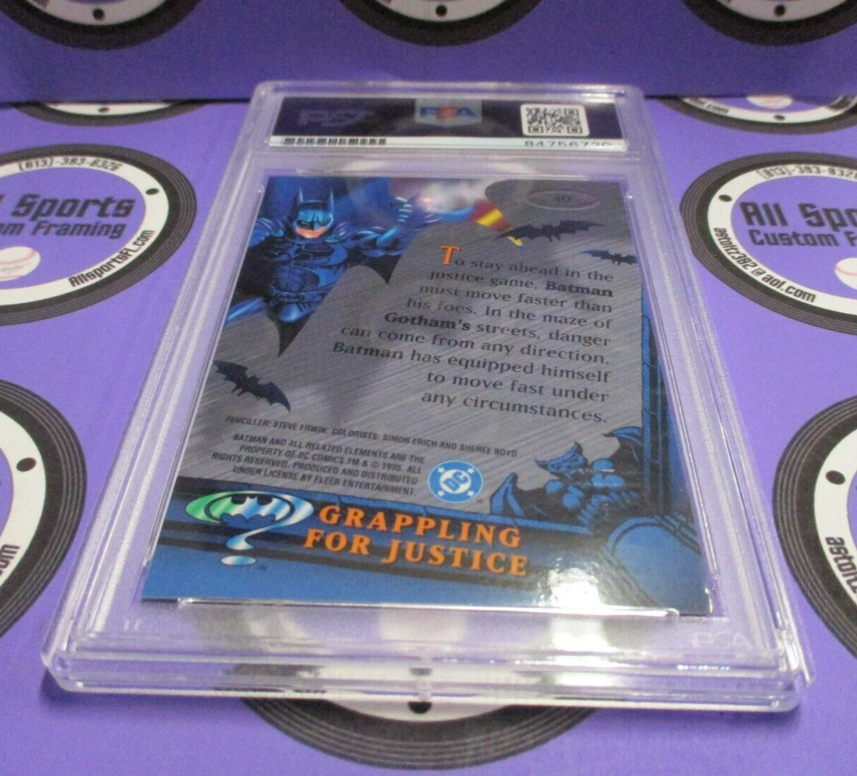 Val Kilmer Autographed Signed Fleer Metal DC Batman Card #40 PSA Slab #84756720