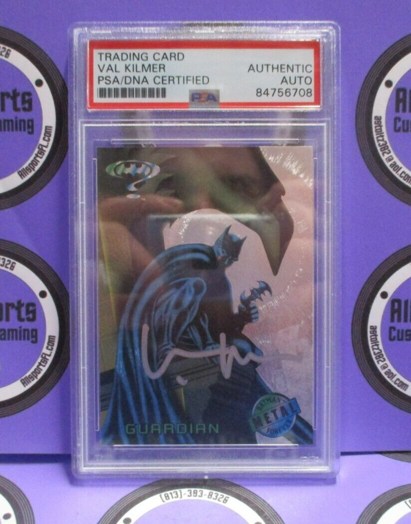 Val Kilmer Autographed Signed Fleer Metal DC Batman Card #34 PSA Slab #84756708