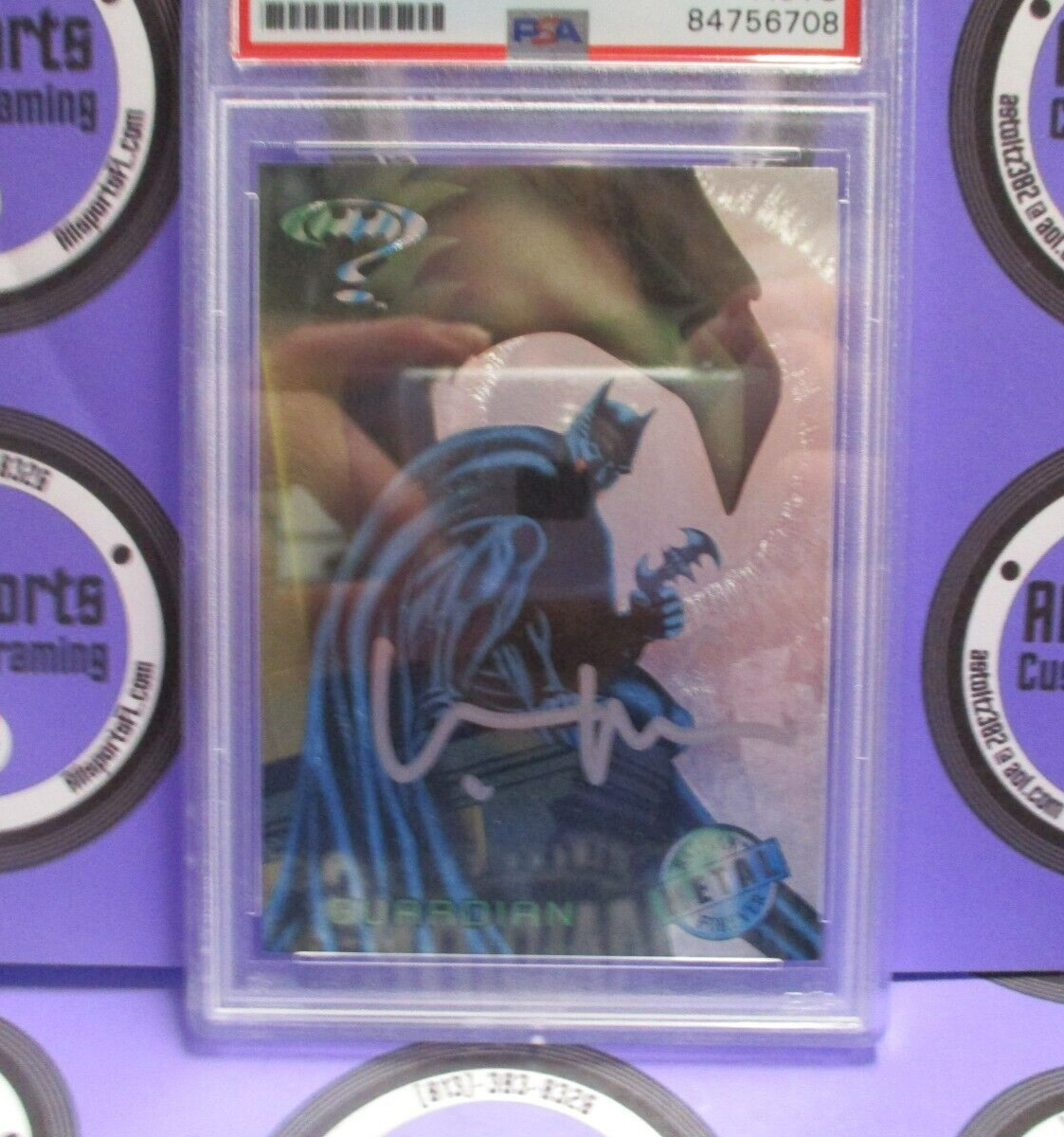 Val Kilmer Autographed Signed Fleer Metal DC Batman Card #34 PSA Slab #84756708