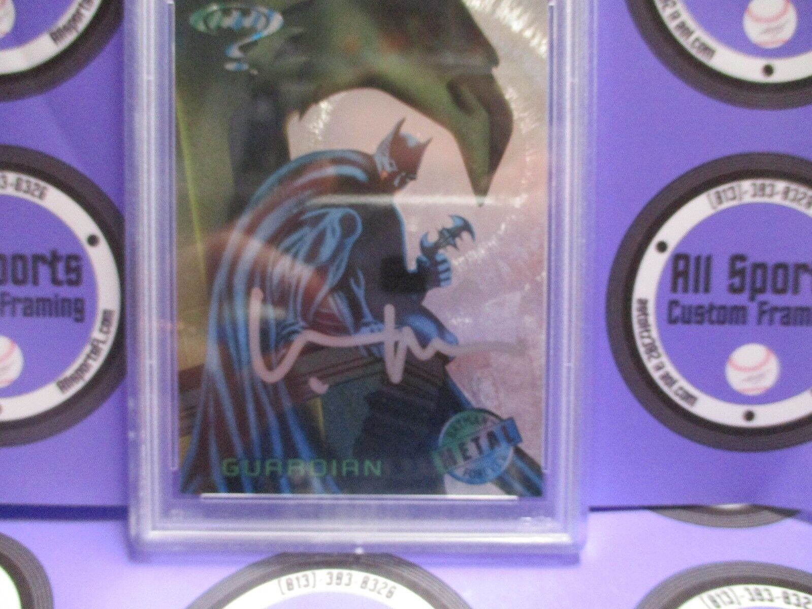 Val Kilmer Autographed Signed Fleer Metal DC Batman Card #34 PSA Slab #84756708